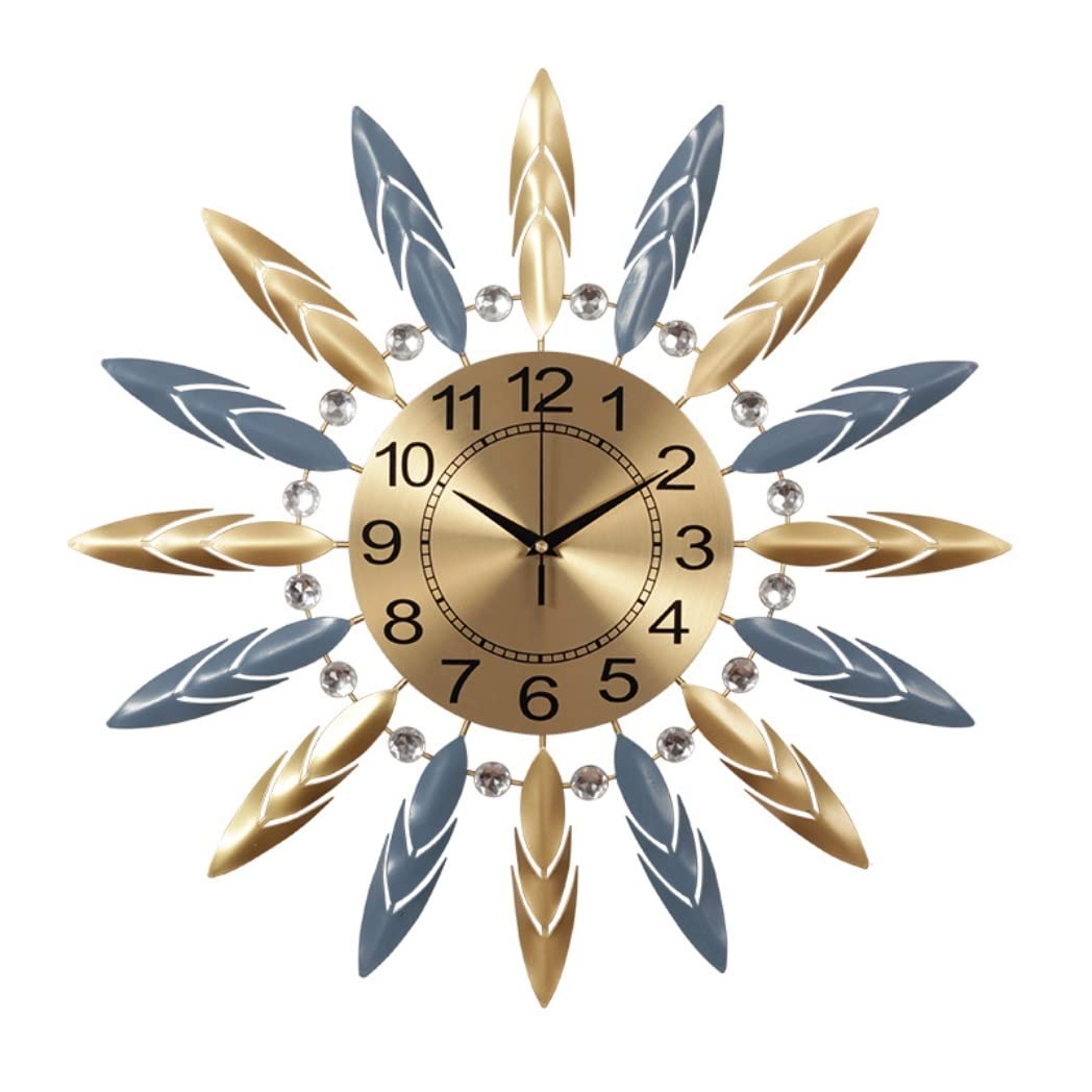 MYUYEE Farmhouse Vintage Clock Wrought Iron Modern Silent Quartz Clocks for Home Living Room Office and Bedroom Wall for Bedroom Office,One Color-54 * 5 * 54cm (One Color-54 * 5 * 54cm)