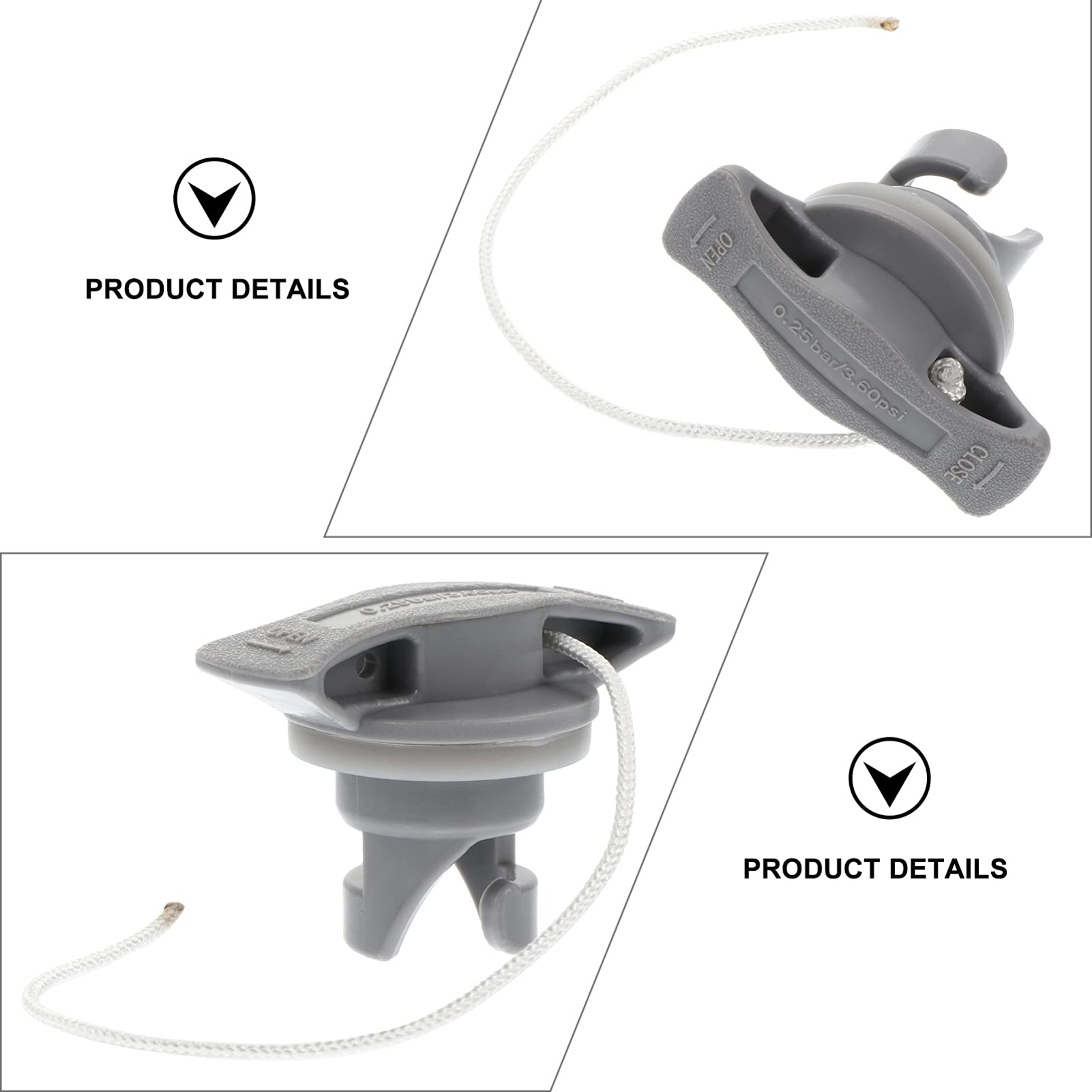 BESPORTBLE Lot De 2 Bouchons De Valve D'air Pour Bateaux Gonflables : Couvercle De Valve De Bateau Gonflable, Accessoires De Kayak