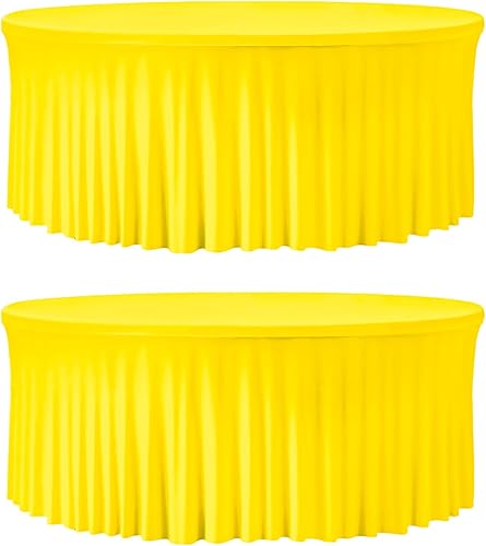 Miniatura 81 de Mantel redondo de 60 pulgadas blanco con borde elástico – Mantel ajustado sin arrugas y lavable para mesa redonda de 5 pies, mantel reutilizable