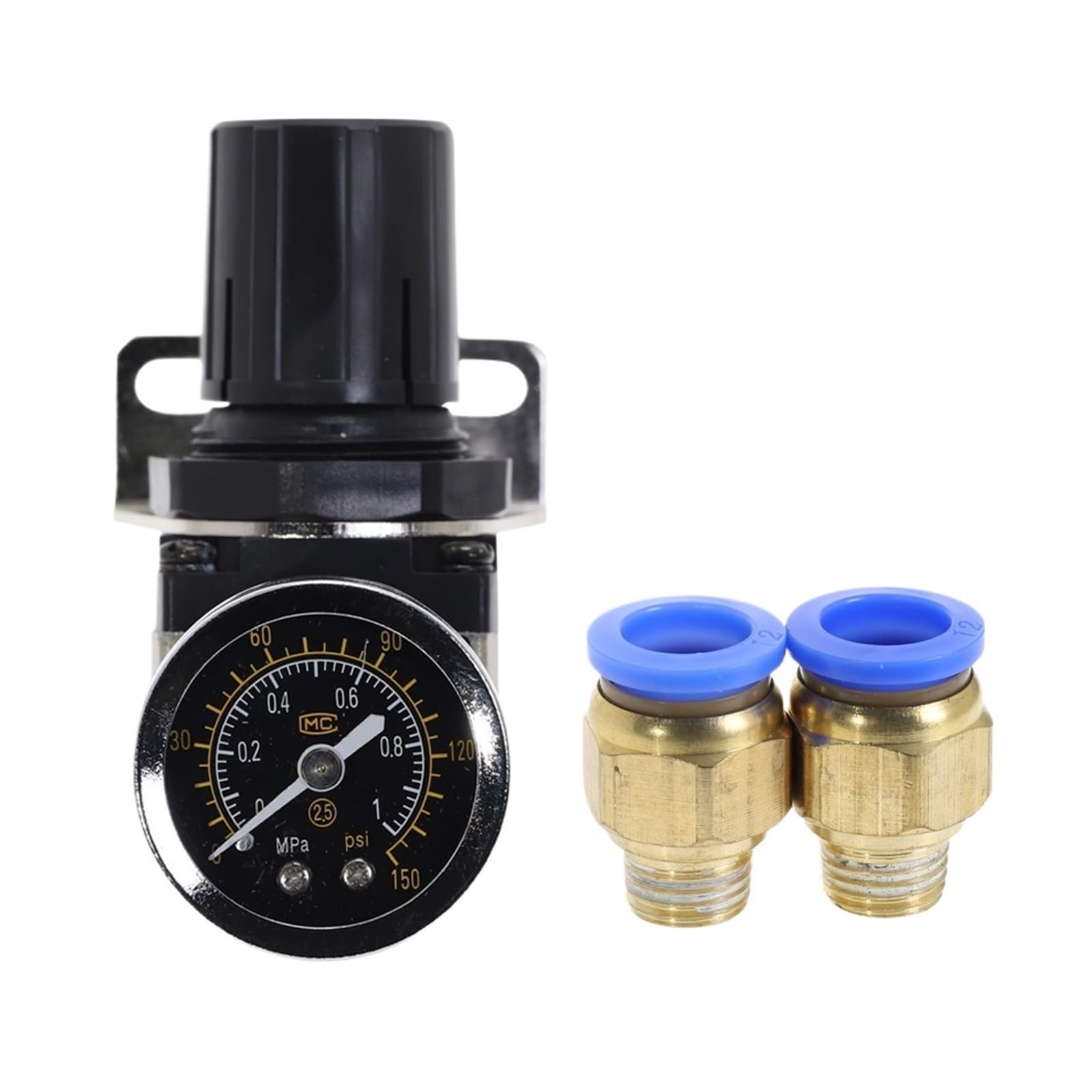 1 regolatore di pressione pneumatico G1/4'' con porta for manometro - Valvola di regolazione della pressione regolabile for compressori(AR2000-02 PC12-02)