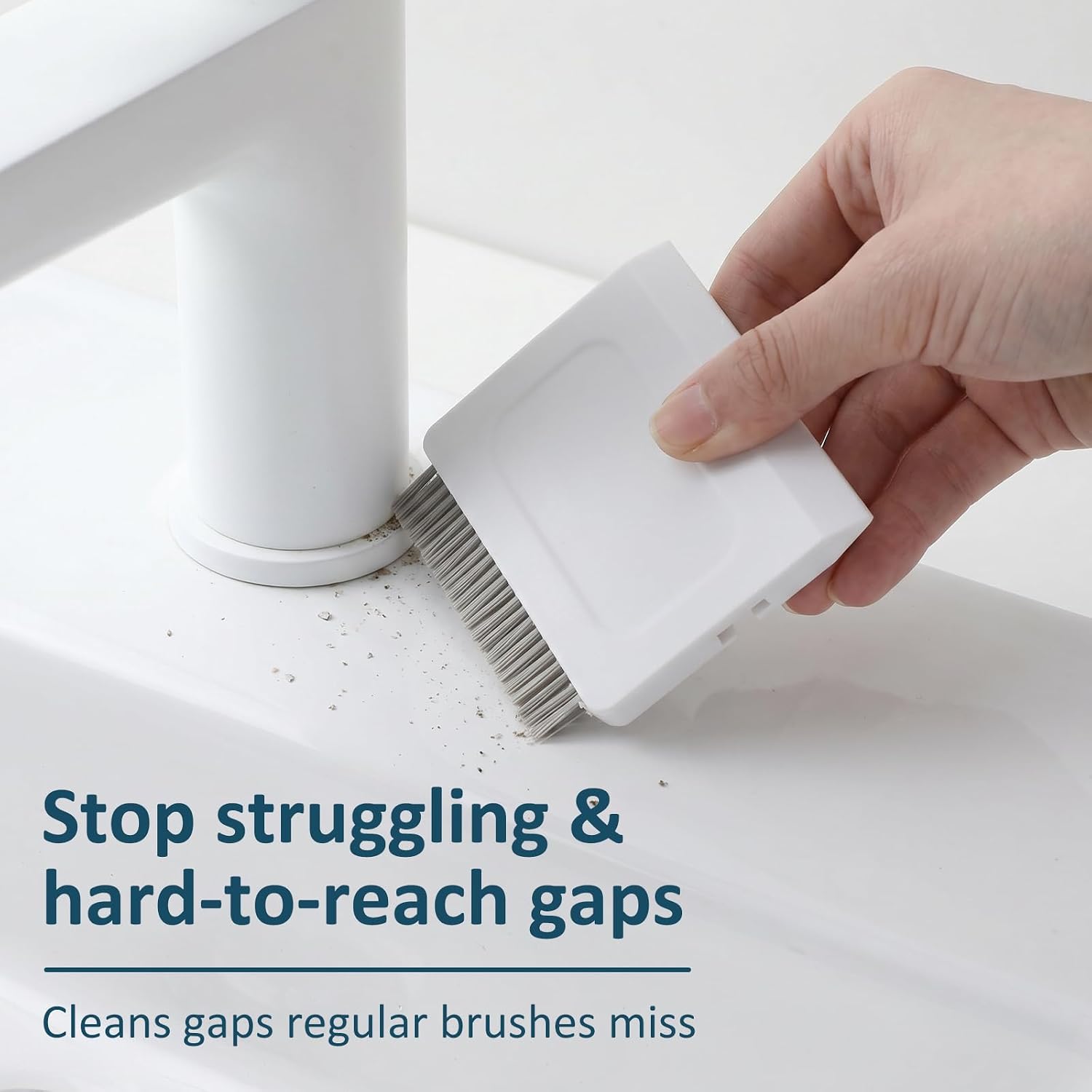Ymapinc 2-in-1 Kitchen Sink Squeegee & Scrub Brush - White image 4