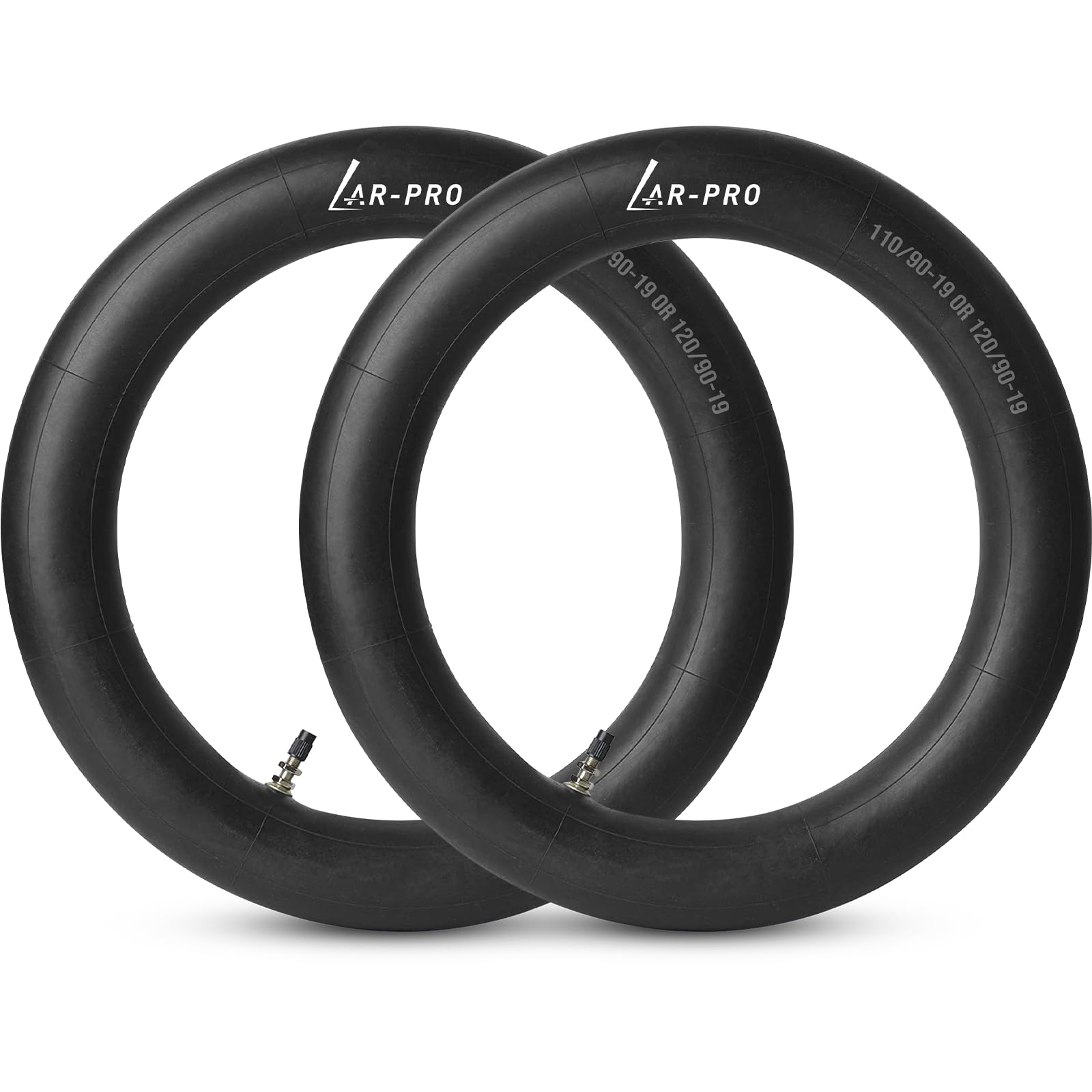 AR-PRO (2-Pack) 110/90-19 &amp; 120/90-19 Heavy-Duty Motorcycle Inner Tubes, 3mm Thick Butyl Rubber Tubes, TR4 Valve Stem, Fits Off-Road, Motocross &amp; Dirt Bike Tires