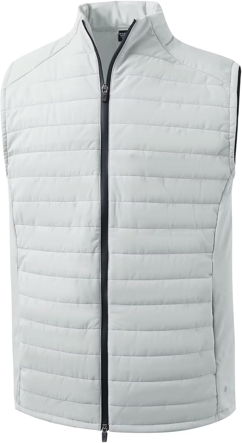 M MAELREG Mens Lightweight Puffer Vest Water-Resistant Winter Outerwear Full Zip Sleeveless Jacket for Outdoor Golf
