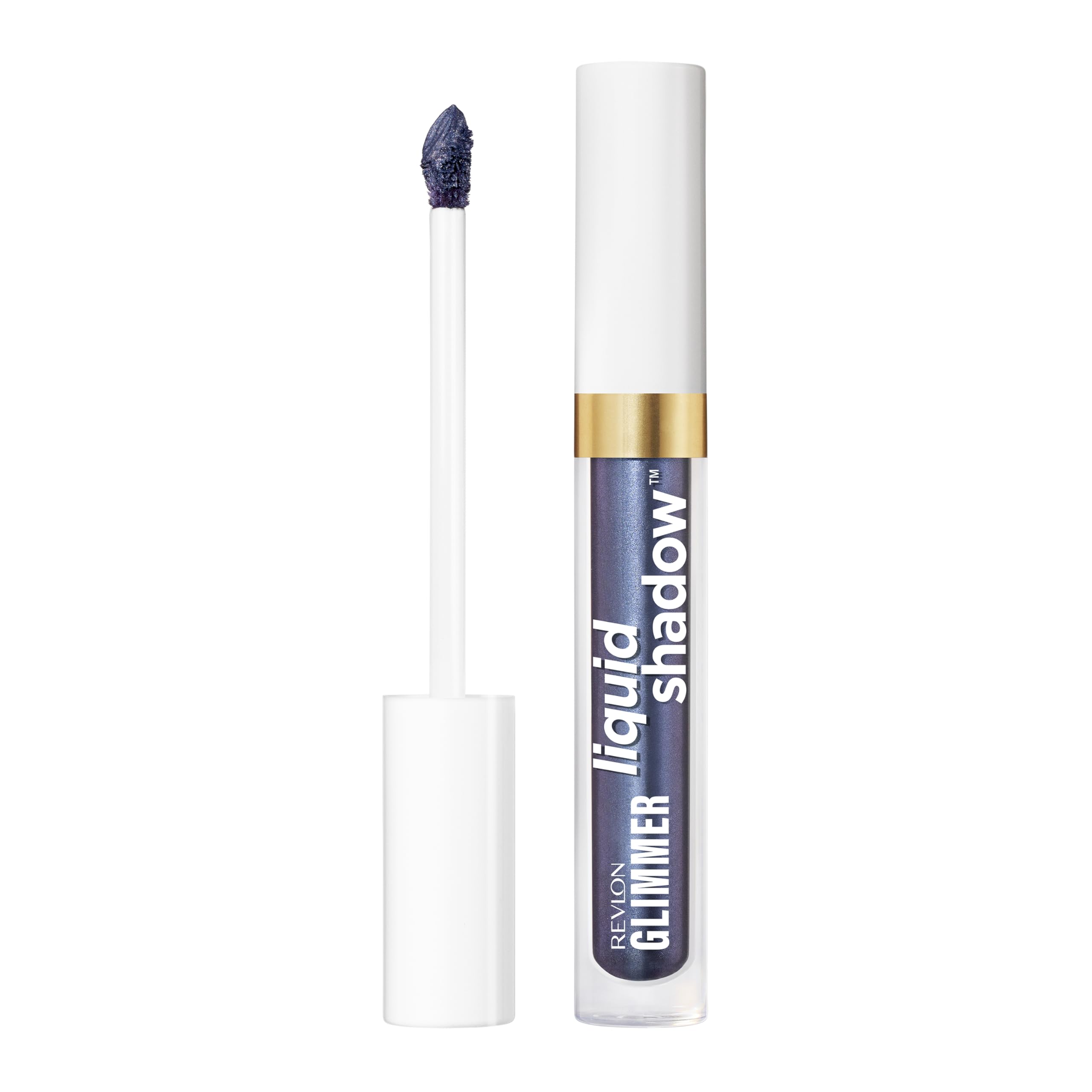 Revlon Glimmer Liquid Shadow, Ombre à paupières liquide, Couleur brillante ultra intense, Texture légère, Ne file pas, Tenue 24h, 207 Once in a Blue Moon, 3 ml