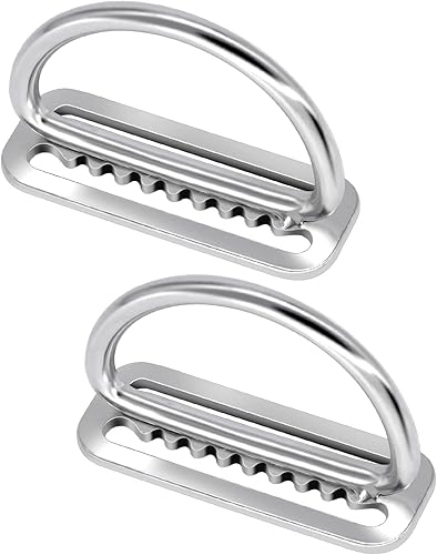 Paquete de 2 protectores de cinturón de peso, 2.0 in2 pulgadas de acero inoxidable dentado para buceo con anillo en D para equipo de buceo y