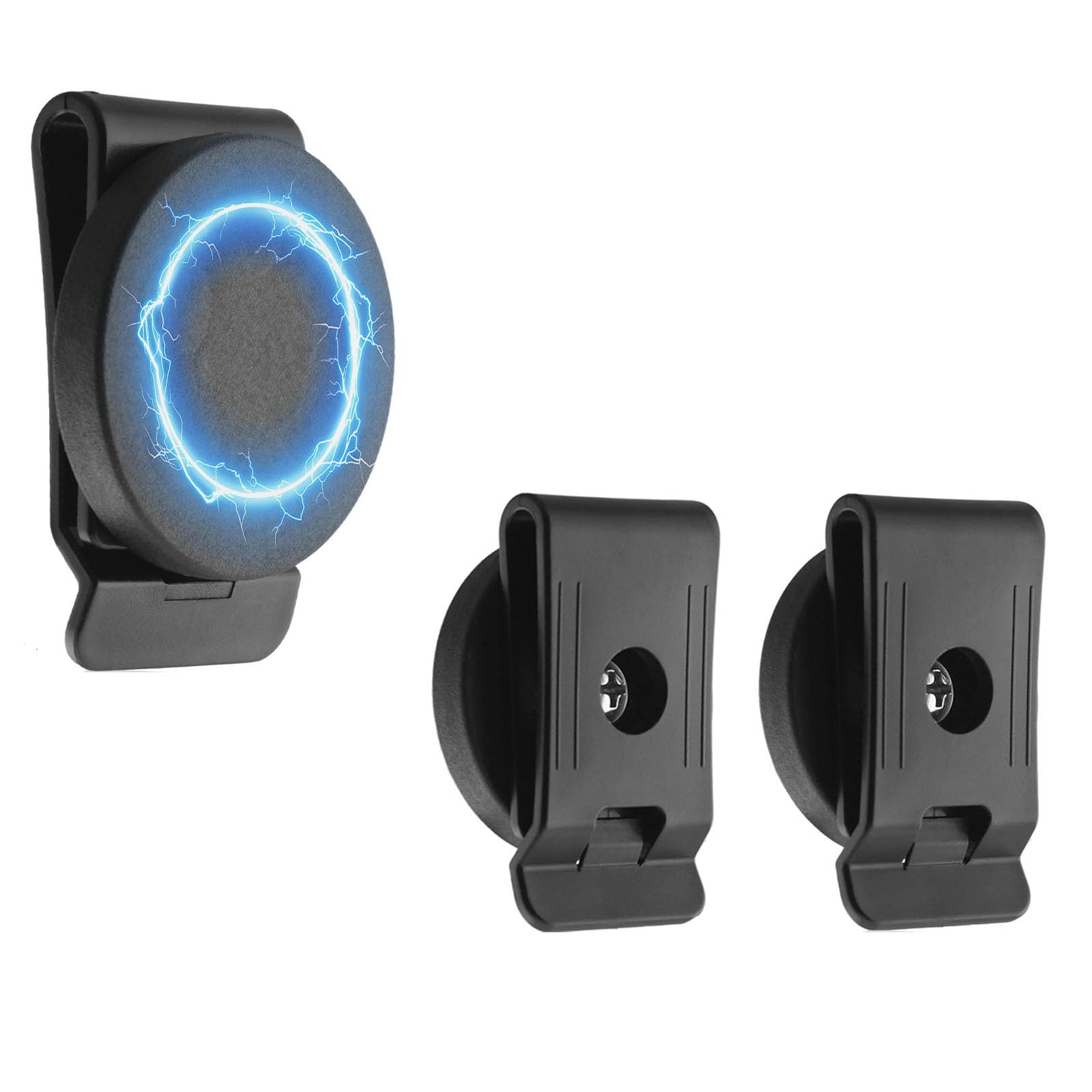 Qinwuwu 3 PCS Belt Magnetic Clips Heavy Duty Magnetic Tool Holder Black Magnet Belt Organizer for Screws Nails Screwdrivers Wrench Metal Accessories (