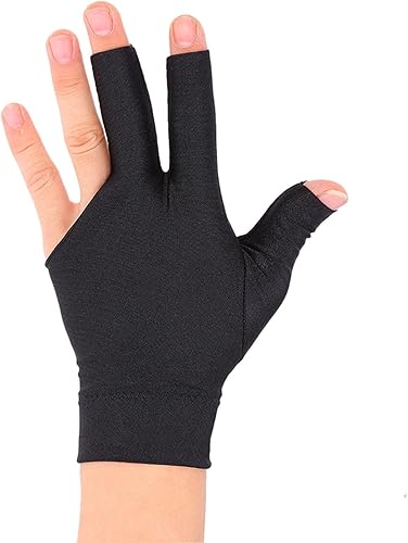 Miniatura 2 de Mesa de billar de 3 dedos de Spandex negro flexible para hombres y mujeres