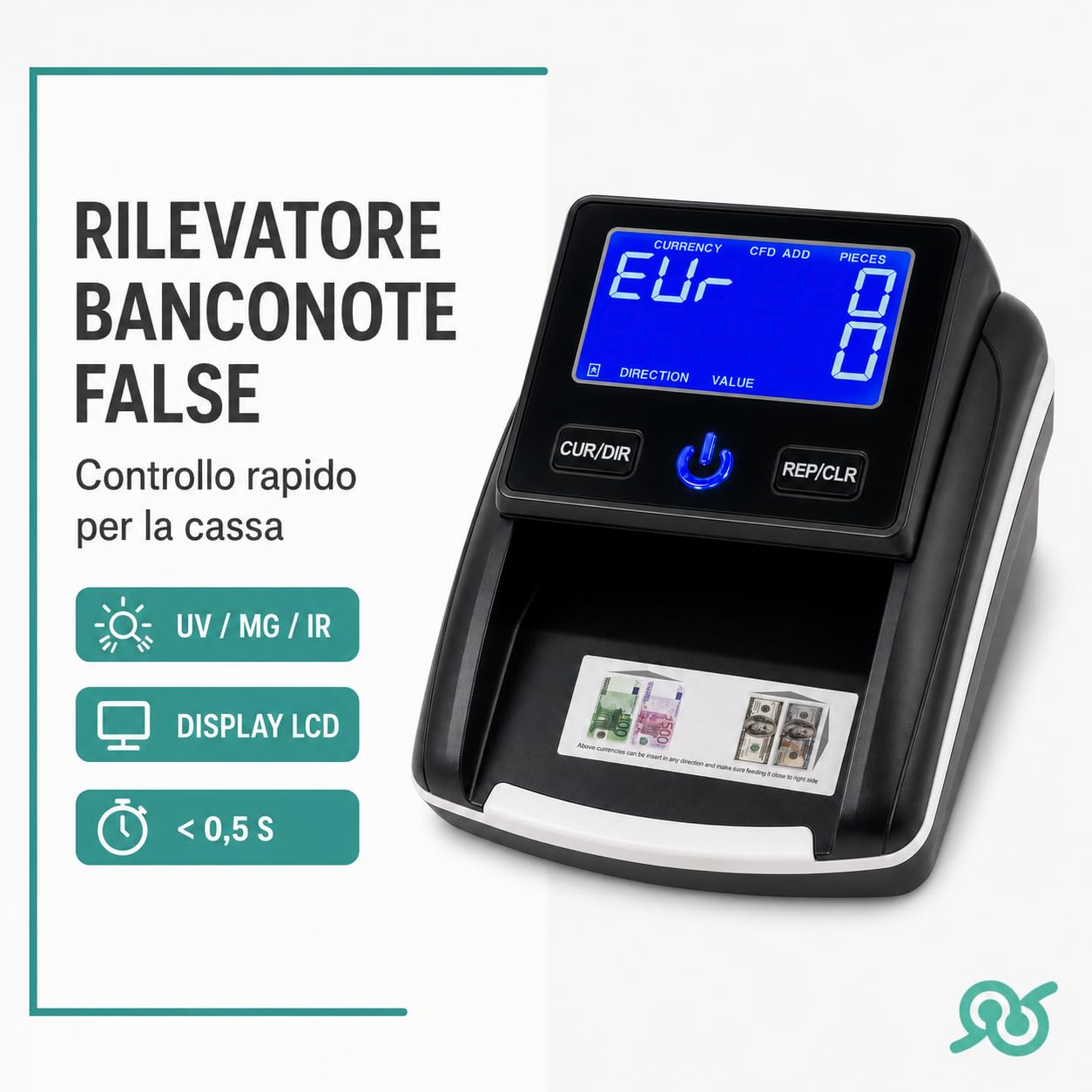 TEMPO DI SALDI Rilevatore E Contatore Di Banconote False Professionale Portatile Aggiornabile