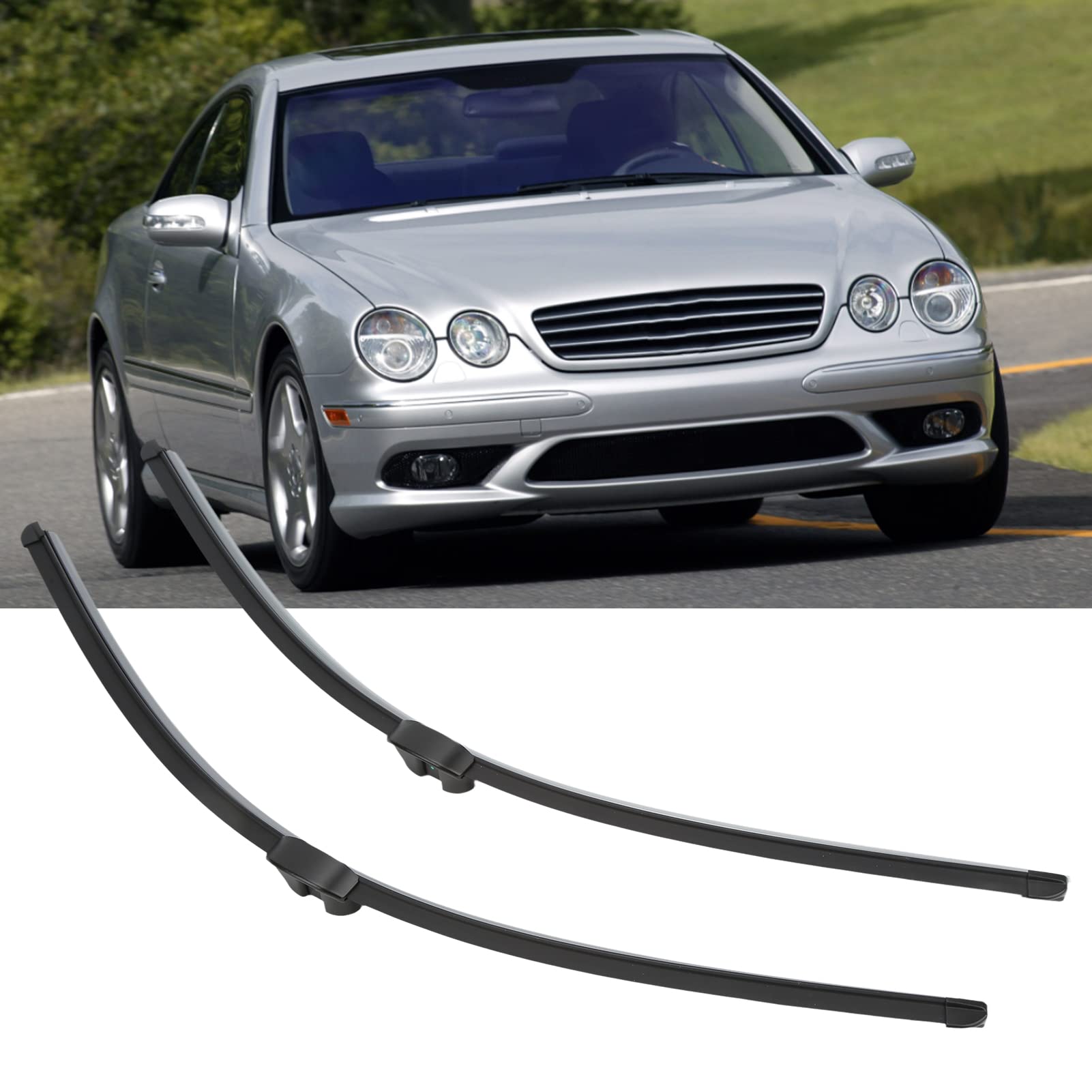 Keenso Escobillas de Limpiaparabrisas Delantero de 2 Piezas, Repuestos para CL65 S500 S550 S600, con Limpieza Suave y Silenciosa y Diseño de Alerón Integrado