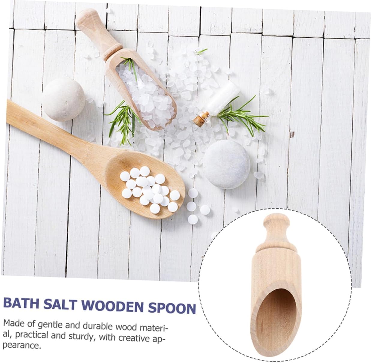 Cabilock 4pcs Wooden Tea Scoops Salt Scoops Measuring Spoon Tea Spoons Wooden Handle