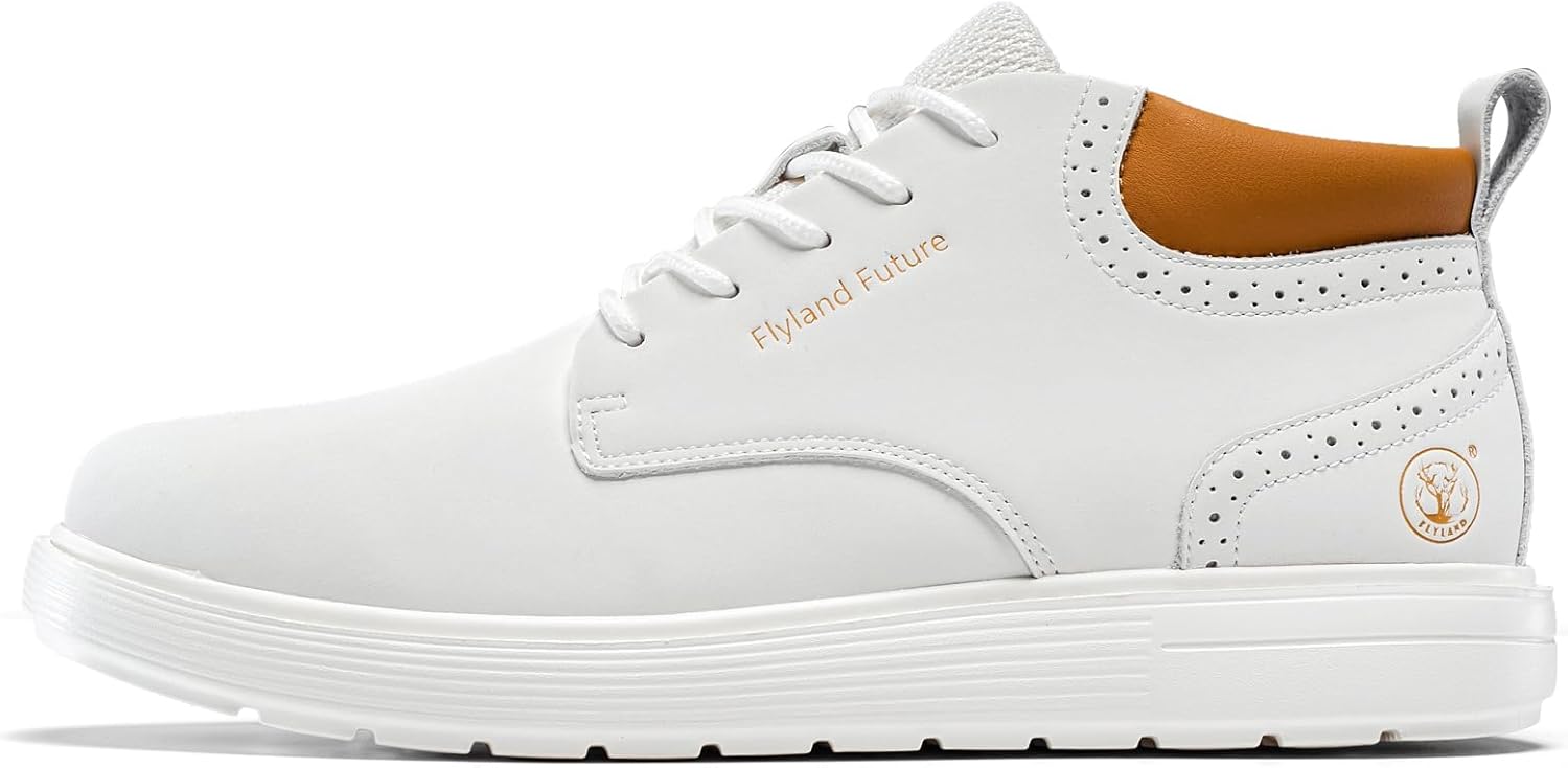 FLYLAND Men's Fashion Sneakers Chukaa Boots Leather Shoes Lace Up Lightweight Dress Boots Walking Driving Shoes - Image 2
