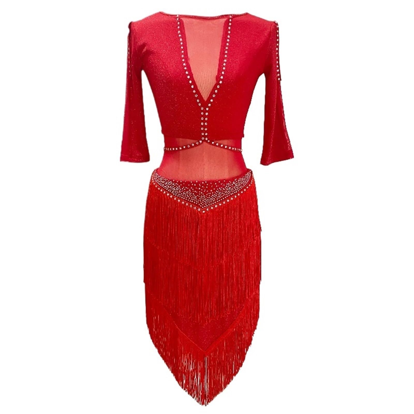 Latin Tanzkleid Latein-Tanzkleid, sexy Latein-Outfit, Damen, Quaste, Kleidung Für Tanz
