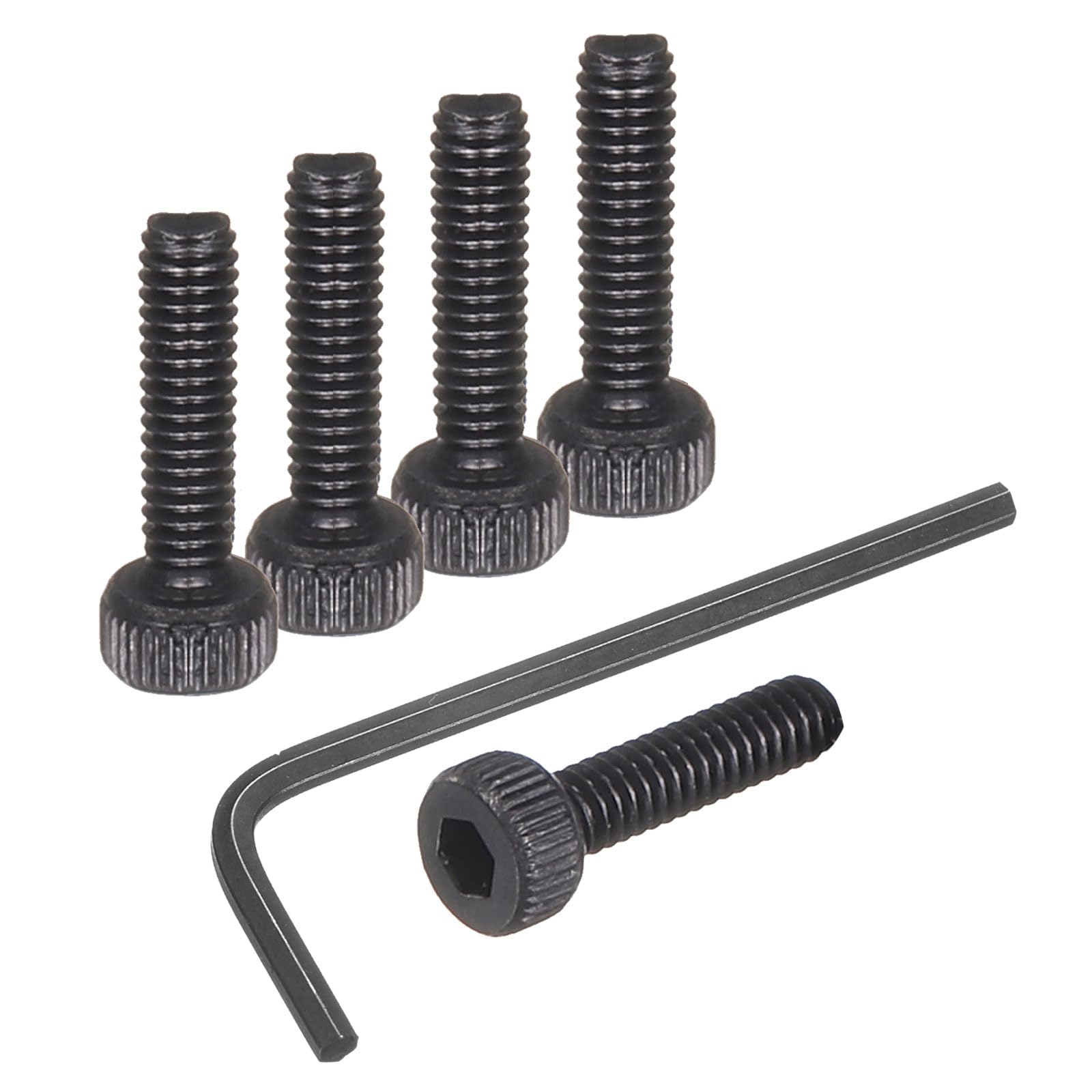 sourcing map 100Pcs Hex Socket Head Cap Screws Bolts, M2x8mm 304 Stainless Steel Socket Drive Machine Screws Bolts with Wrench, Full Threaded, Black