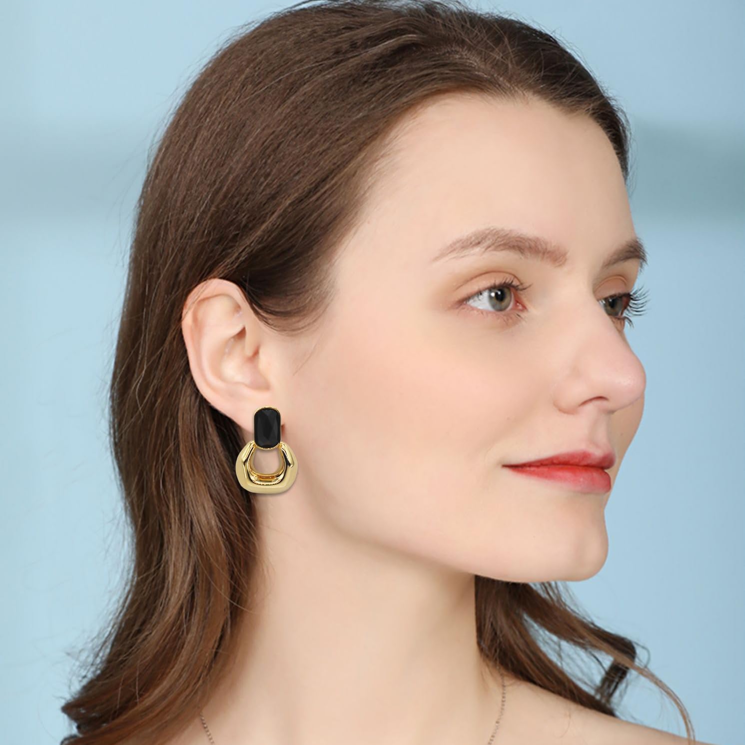 Dangle Drop Earrings for Women Cute Gold Geometric Statement Jewelry - Image 2