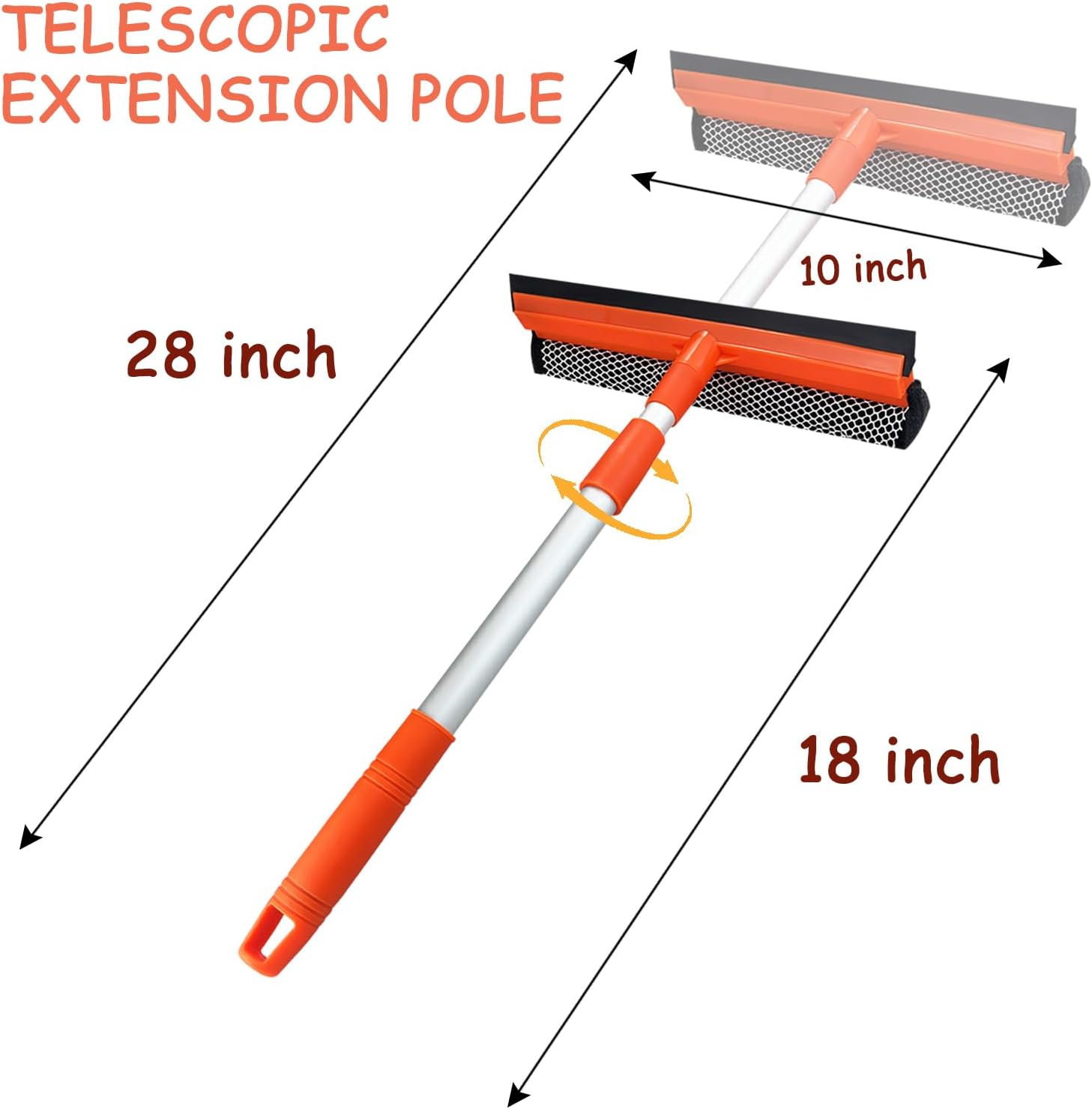 Window Squeee for Window Cleaning with Retractable Pole, Squeee Window