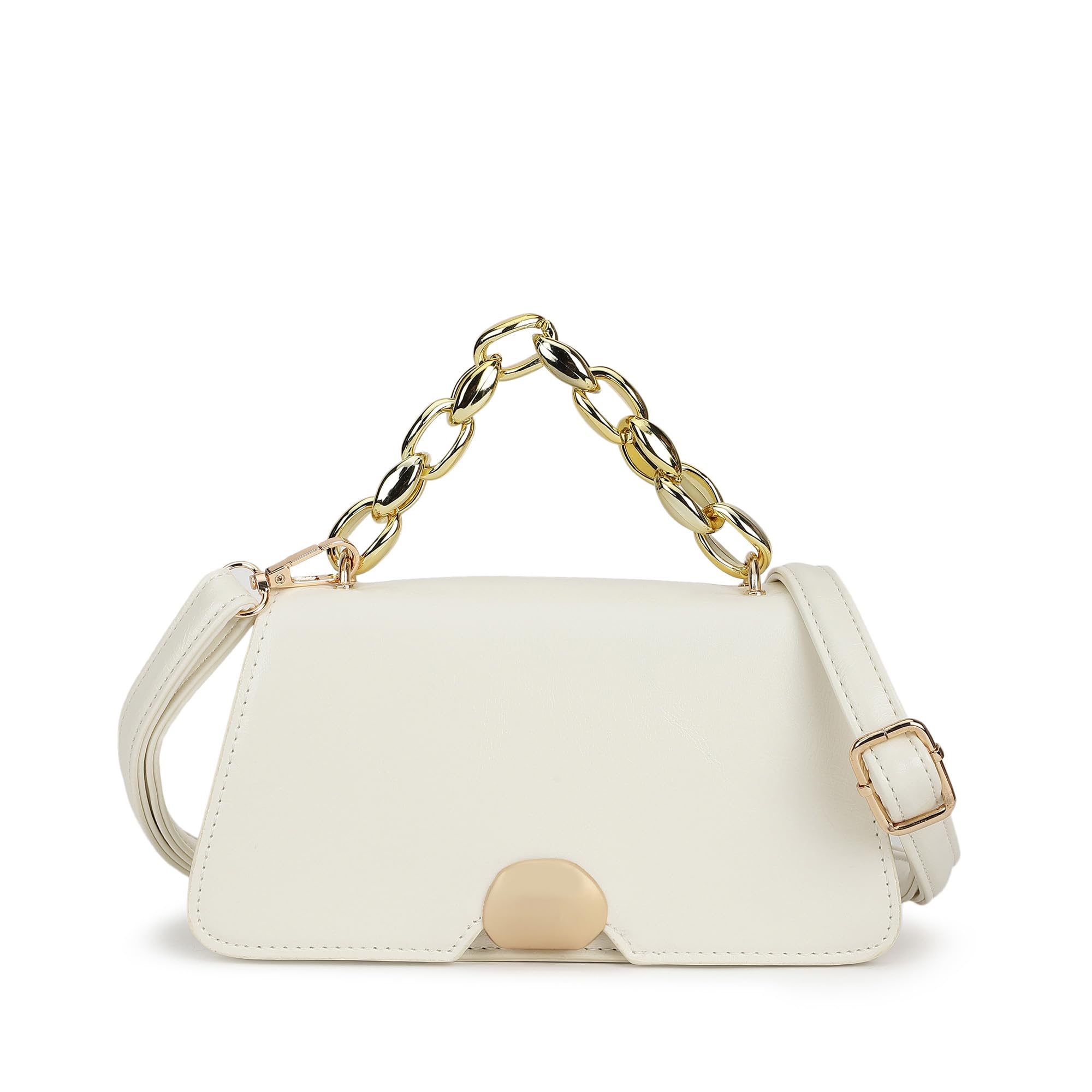 Premium Semi PU Leather Sling Bag s, Ladies and Girls | Classic Handbag | Made Up of Tone Chain Strap-image-11