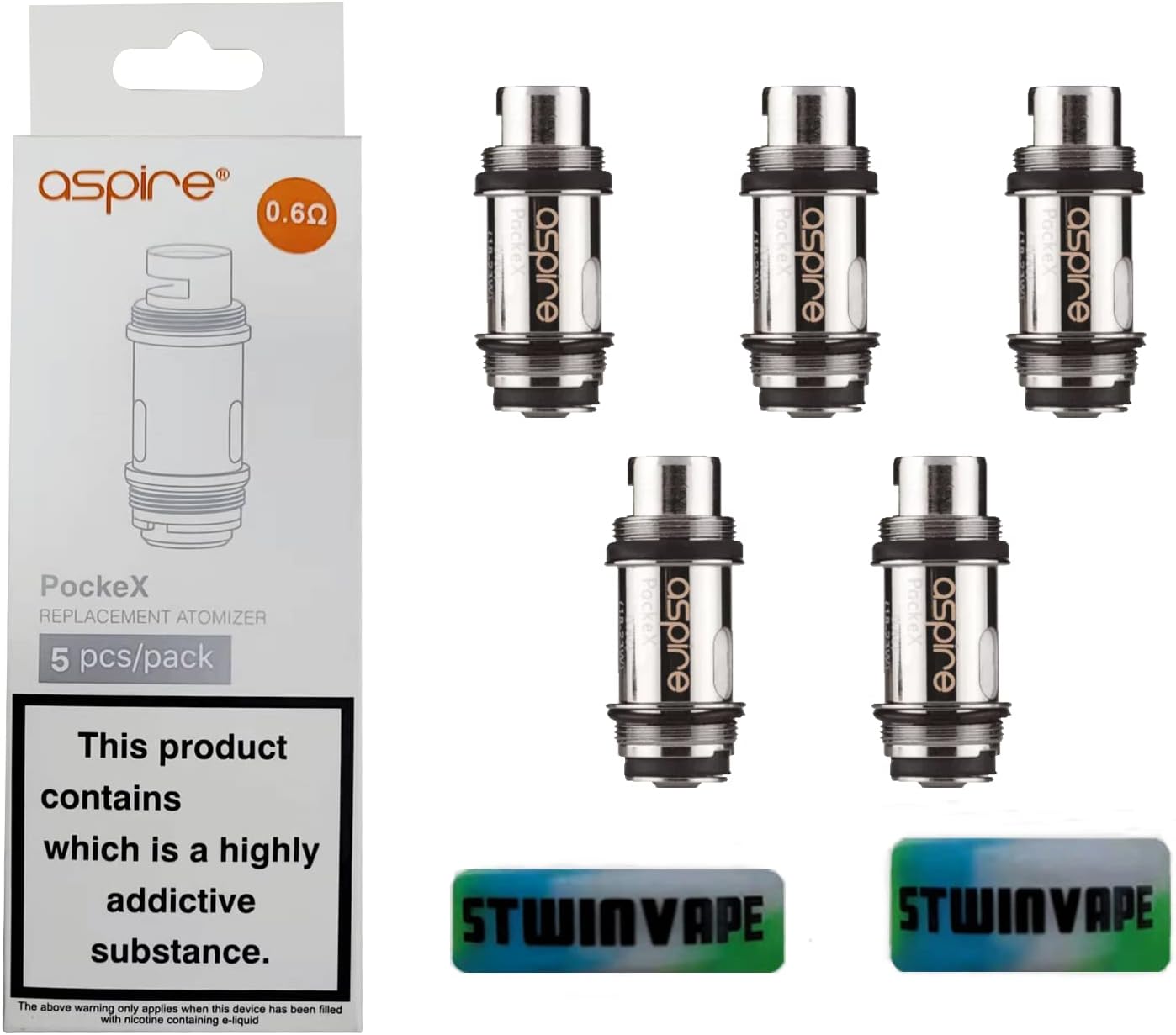 Aspirecig for Aspire Pockex coils 0.6 ohm Pocket X Replacement Atomizer