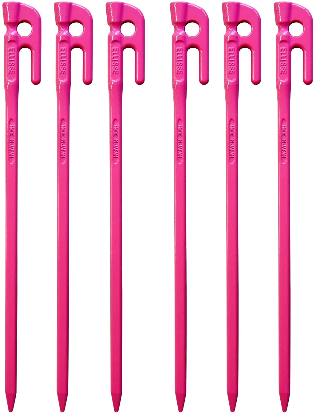 Amazon.co.jp: 鍛造 ペグ エリッゼステーク 38cm 6本セット ピンク粉体
