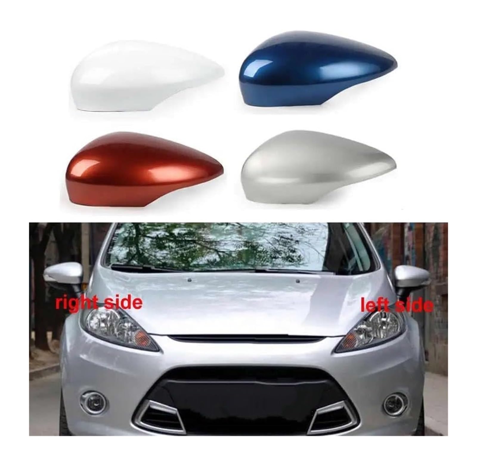 Per Fiesta 2009-2016 Specchietto Retrovisore Shell Custodia Copertura Laterale Coperture Ricambio Specchietti Auto Calotta Specchietto Laterale Dell'auto(6,Right)