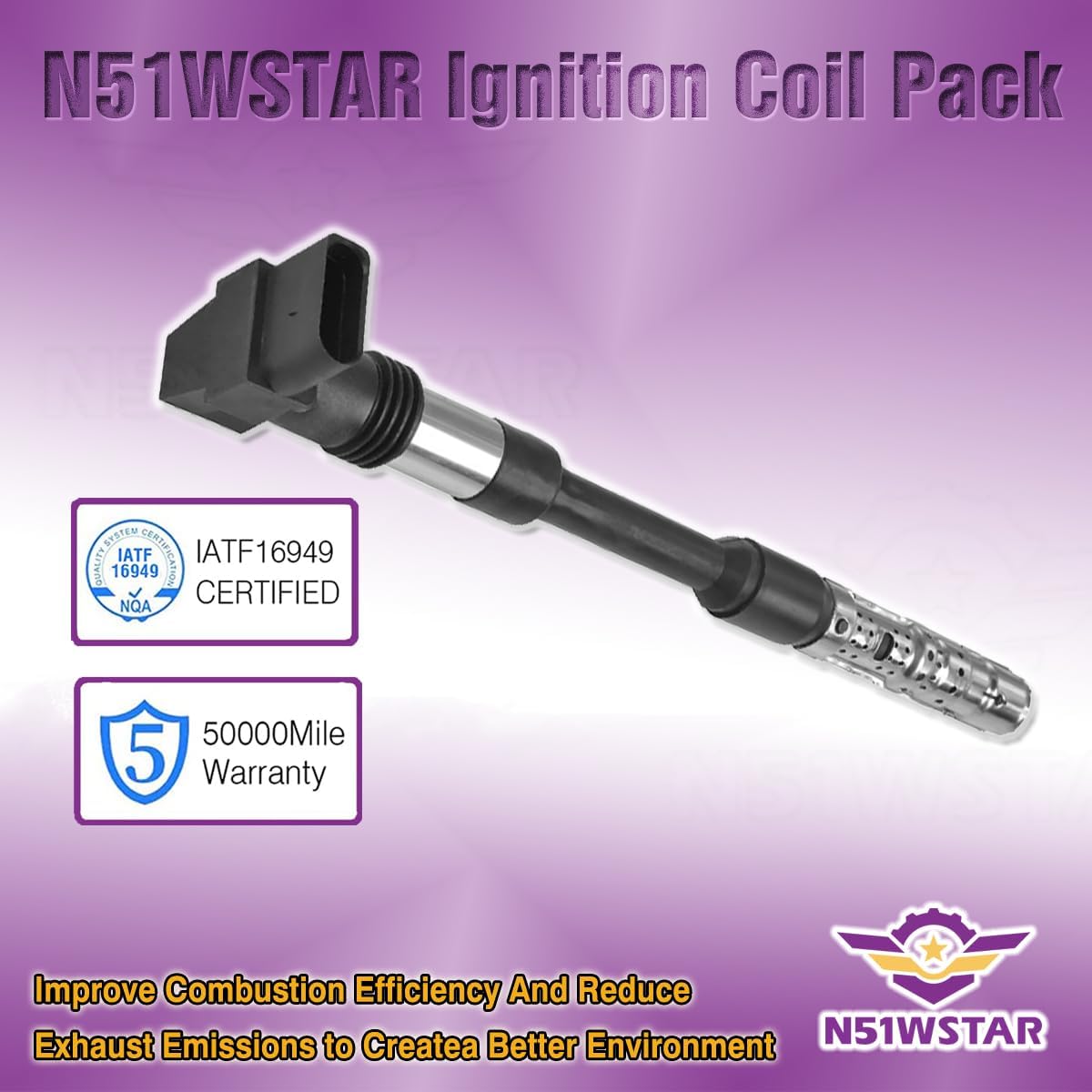 Ignition Coil Pack Set Of 6 Compatible With VW EuroVan 2.8L V6 2001 2002 2003 Replacement For UF514 022905100