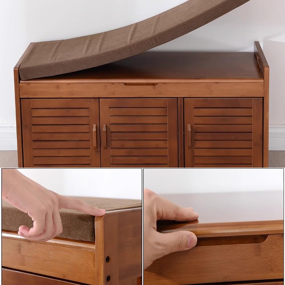 Scarpiera Panca, Portascarpe con Cuscino Salvaspazio, Scarpiera a 2 Livelli, Design Salvaspazio per Ingresso e Camera da Letto, Organizzatore per Calzature, 150kg di Carico