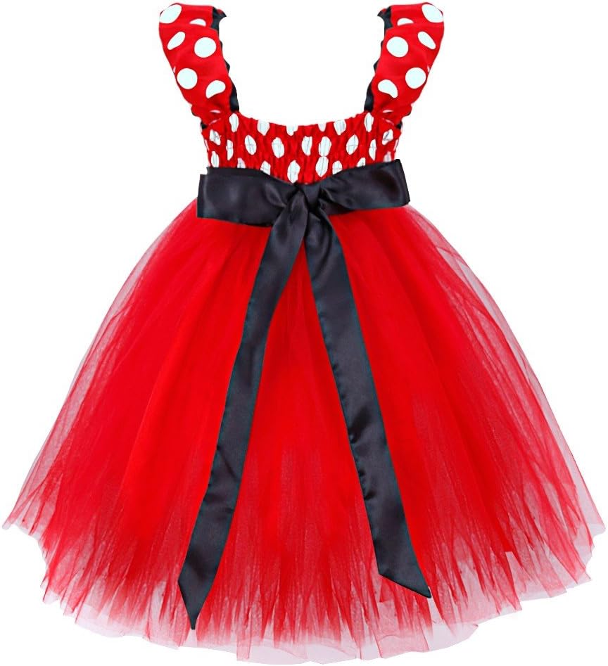 iiniim Girl's Princess Wedding Birthday Party Halloween Polka Dots Tutu Dress Costume