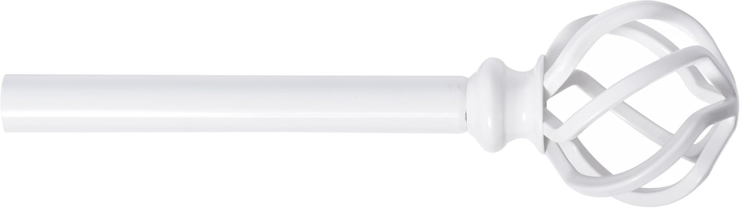 Sheffield Home, AMG and Enchante Accessories Twisted Cage Curtain Rod 66 to 120-Inch, R0054-W4, White