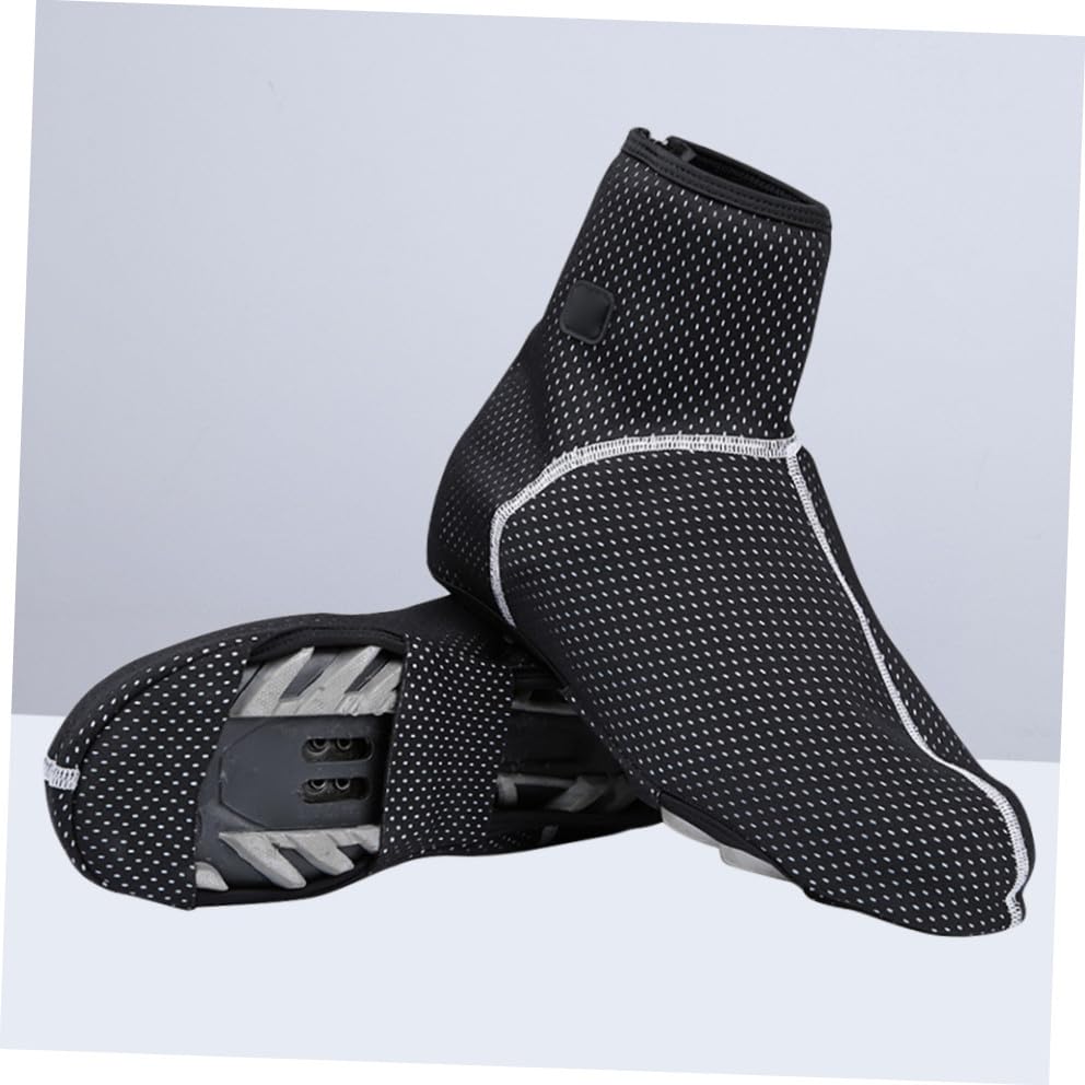 Couvre-chaussures cyclisme imperméable Happyyami noir - 5