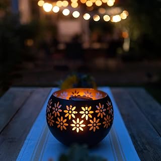 Original Solar Fire Bowl (1-Pack) Outdoor Waterproof Solar Lanterns - Me...