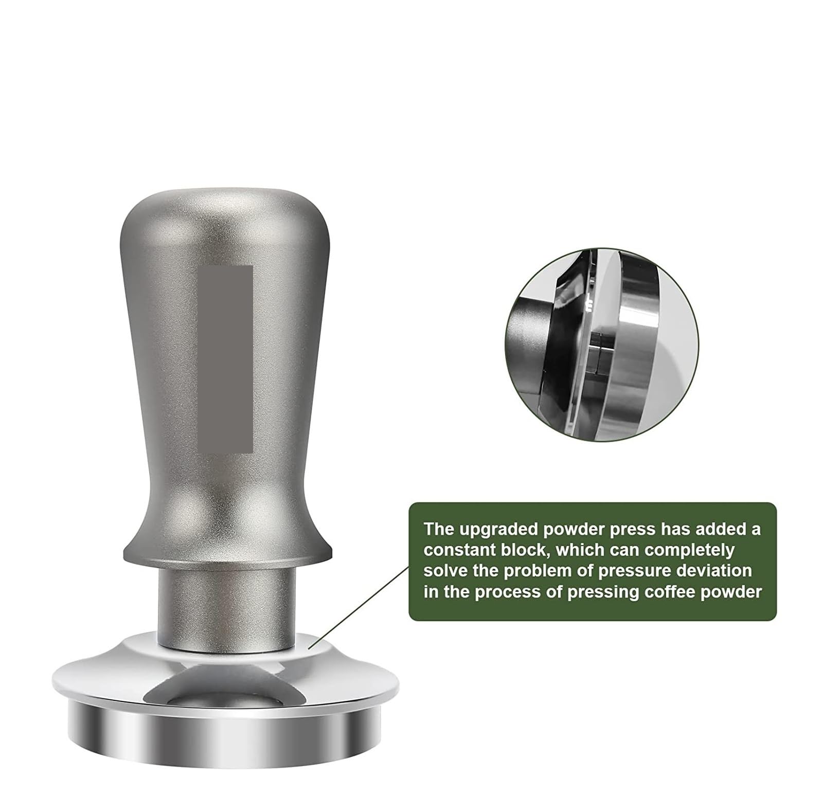 Pressino espresso di ricambio calibrato, base in acciaio inox