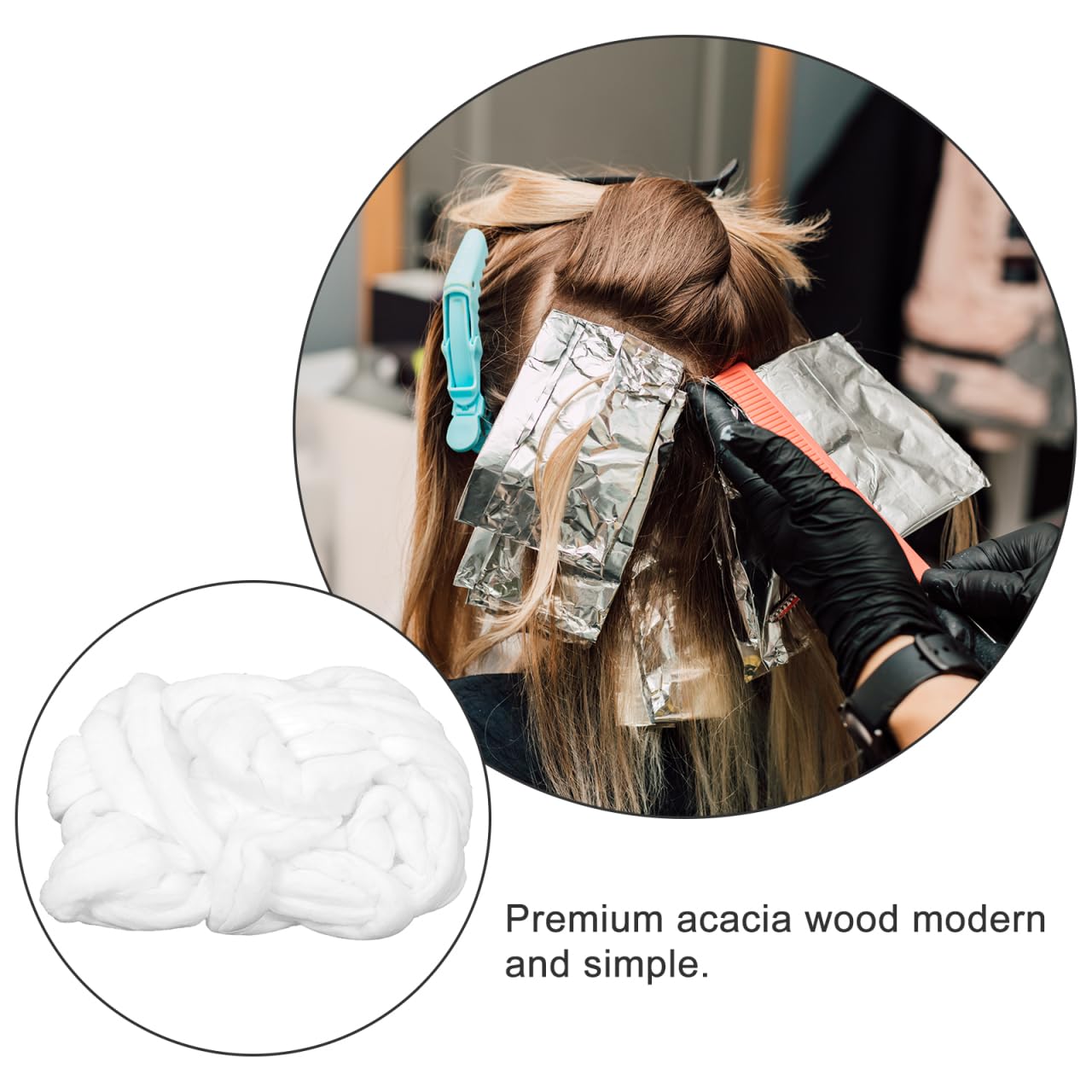 Ipetboom Hair Perm Cotton Strips Soft Absorbent Pure Cotton Rolls for Hairdressing Salon Accessories Reusable for Perming Dyeing Conditioning 9.84X7.87X5.12 Inches
