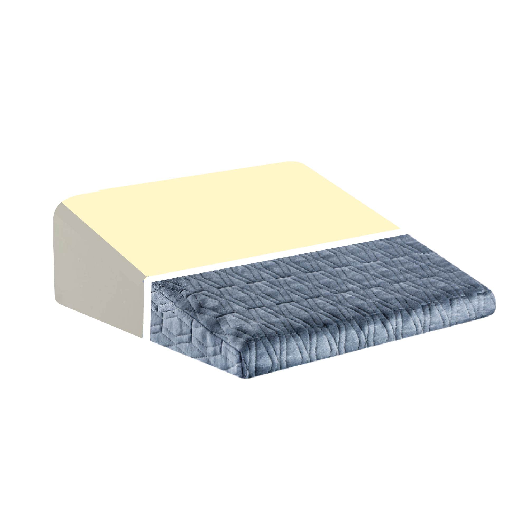 The White Willow Bed Wedge Pillow for Back Support & Sleeping, Acid Reflux, GERD, Post Surgery, Memory Foam with Cover, Standard Size Low Height, Grey- (18" L x 18" W x 7" H Inch)