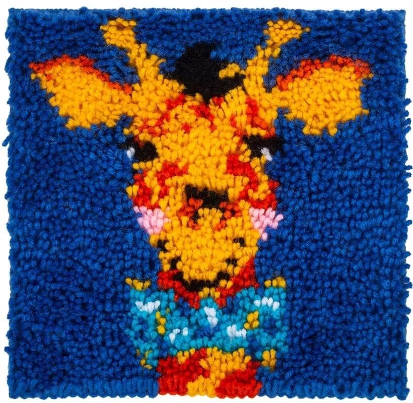 Kit Point Noué DIY - Coussin Ou Tapis 43x43 Cm - Avec Crochet, Canevas Et Fils - Loisir Créatif