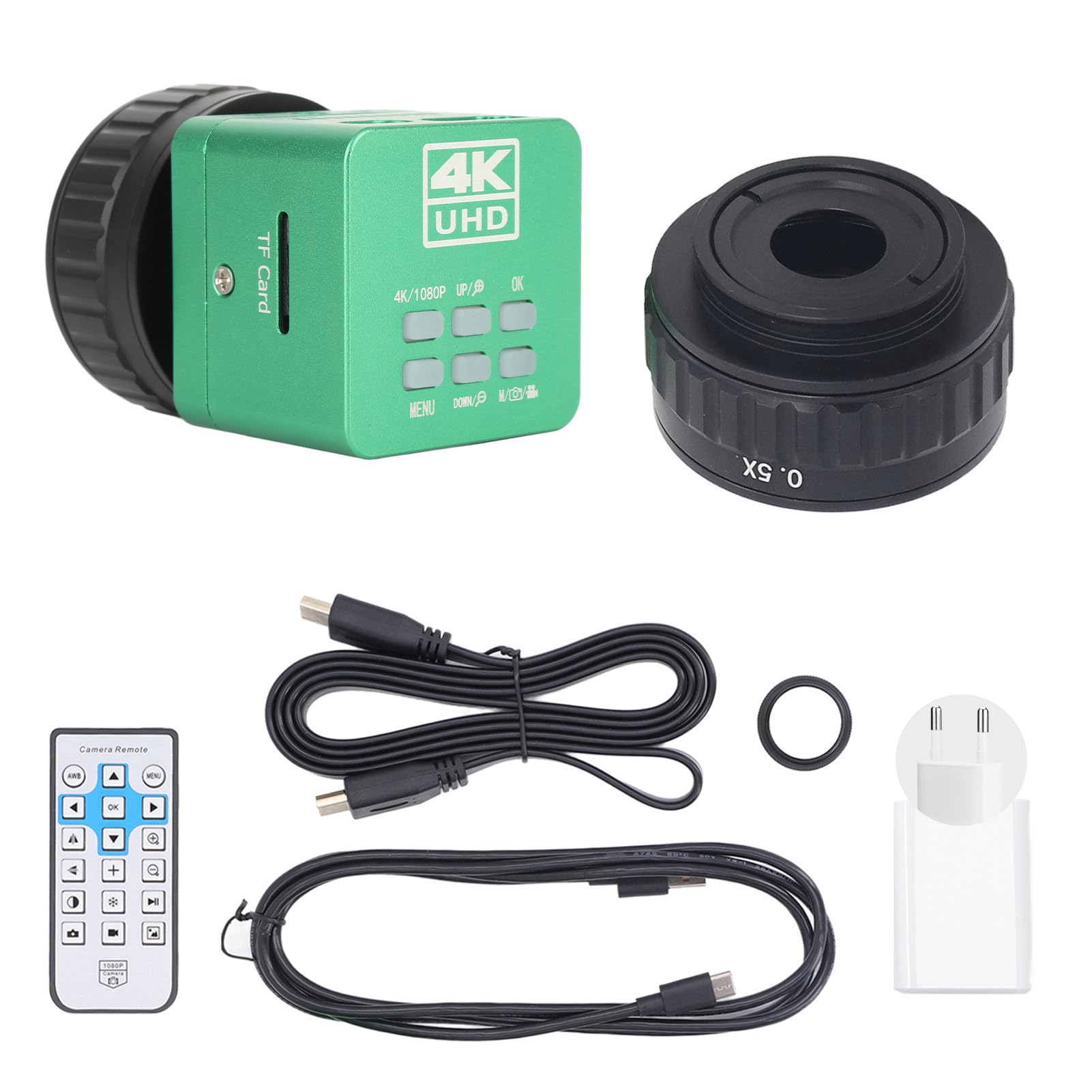 HY-6210 Elektronisches Okular, 4K Mikroskopkamera, 41 MP, 0,5-Fach Adapterobjektiv, mit Fernbedienung, für Industriemikroskop und Teleskop