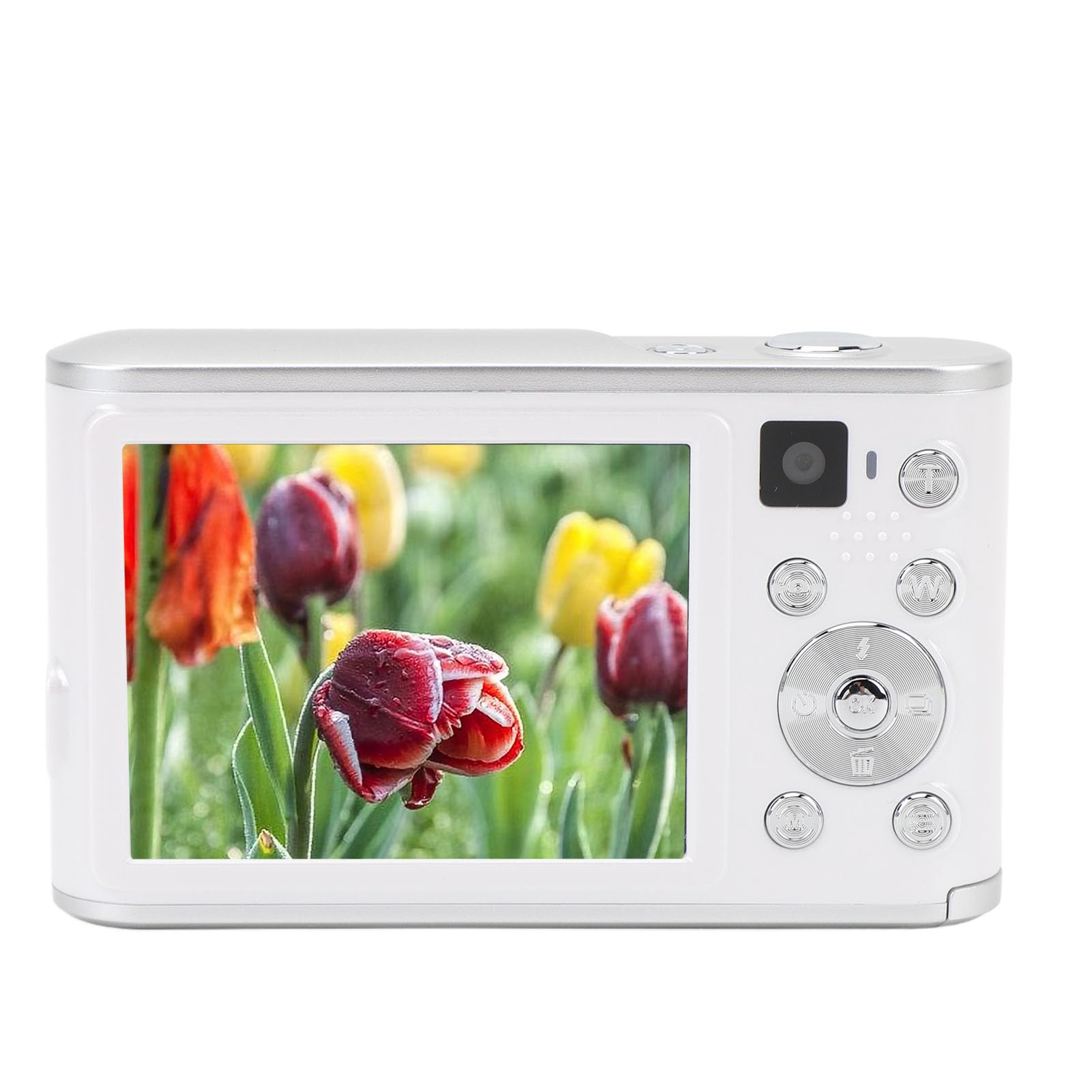 Aparat Cyfrowy, Ekran IPS 2,8 Cala, Aparat Cyfrowy 48 MP, Aparat do Vlogowania z 16-krotnym Zoomem Cyfrowym dla Początkujących Nastolatków (WHITE)
