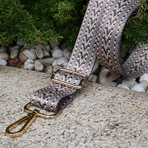Image of Replacement Purse Strap Shoulder Strap Adjustable Crossbody Strap for Women Crossbody Wide Shoulder Bag, Khaki V2-gold Hardware, 28 inch to 50 inch