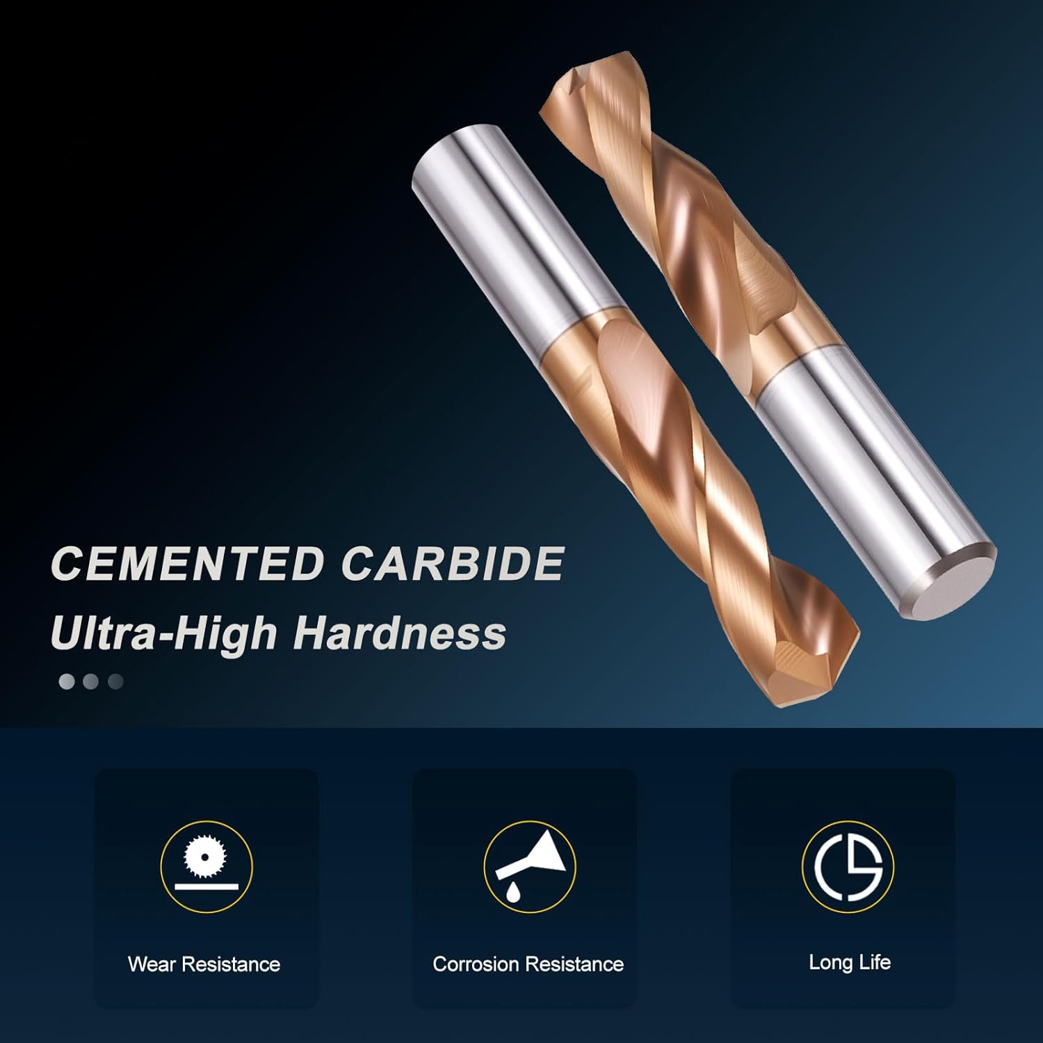 PATIKIL 12mm Drill Bit, Carbide Twist Jobber Bits Straight Shank 130° for Drilling Hard Metal Alloy Steel Stainless Steel Titanium Alloys - 1 Pack