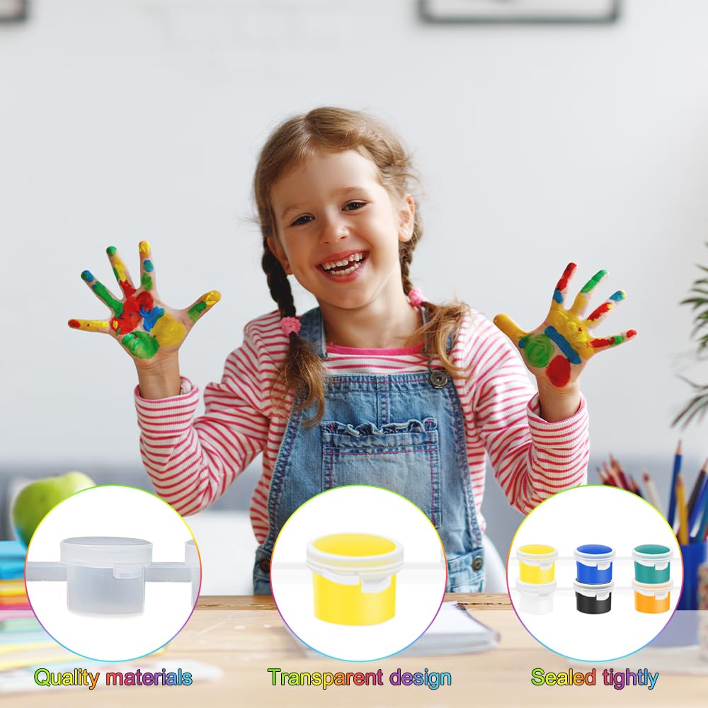 200 Vasi Strisce di Vernice Vuote 5ml 25 Strisce Mini Barattoli di Vernice con Coperchi Piccoli Contenitori per Pittura in Plastica Tazze di Vernice Vuoti per Scuole,Dipinti, Festival