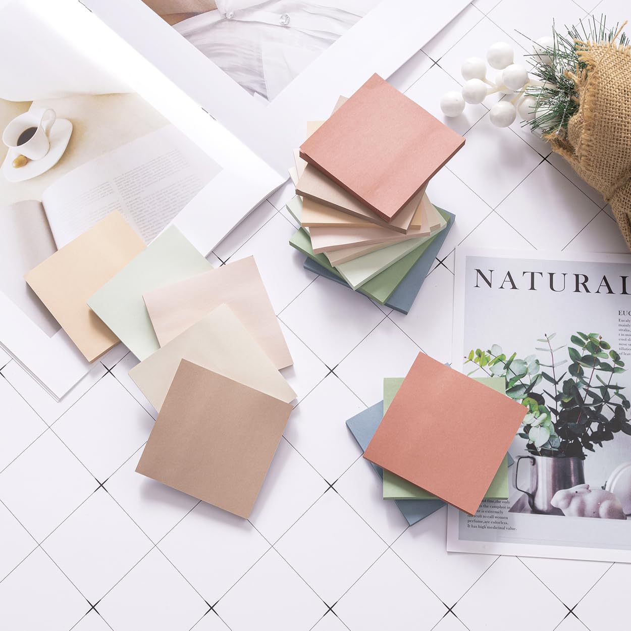 16 Pack Sticky Notes 3x3 Vintage Colors Sticky Pads Recyclable Easy to Stick for Home Office Notebook — view 4