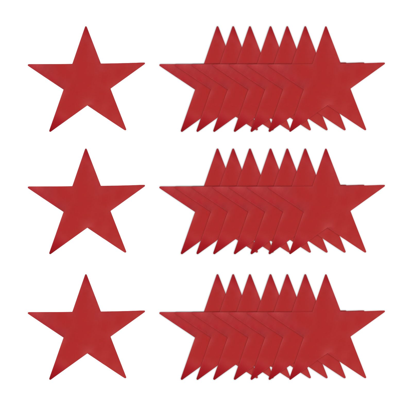 sourcing map Red Stars Cutouts Decoration, 40 Pcs 11" Double Printed Paper Stars Cutout Confetti Cardboard Stars Decorations for Bulletin Board Wall Classroom Party — image 1