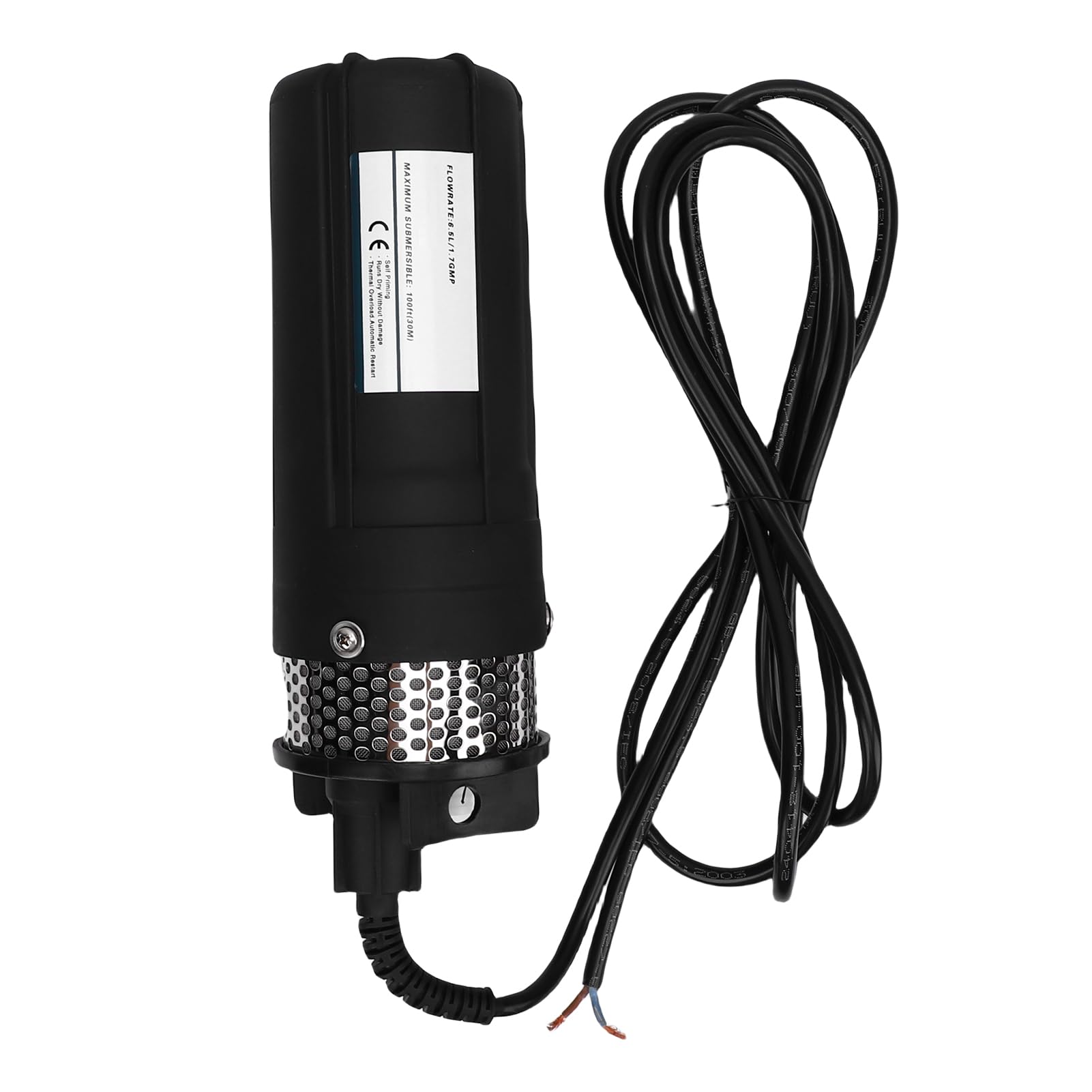 Bomba de Agua Sumergible Solar de Pozo Profundo con Alta Elevación y Resistente Al Agua IP68 para Riego Agrícola, Caudal de 1,7 GPM para Riego de Jardines (CC 24 V)