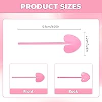 Vista 2 de VEIREN 100 cucharas de plástico desechables en forma de corazón envueltas individualmente, degustación de muestras para servir postre para pasteles