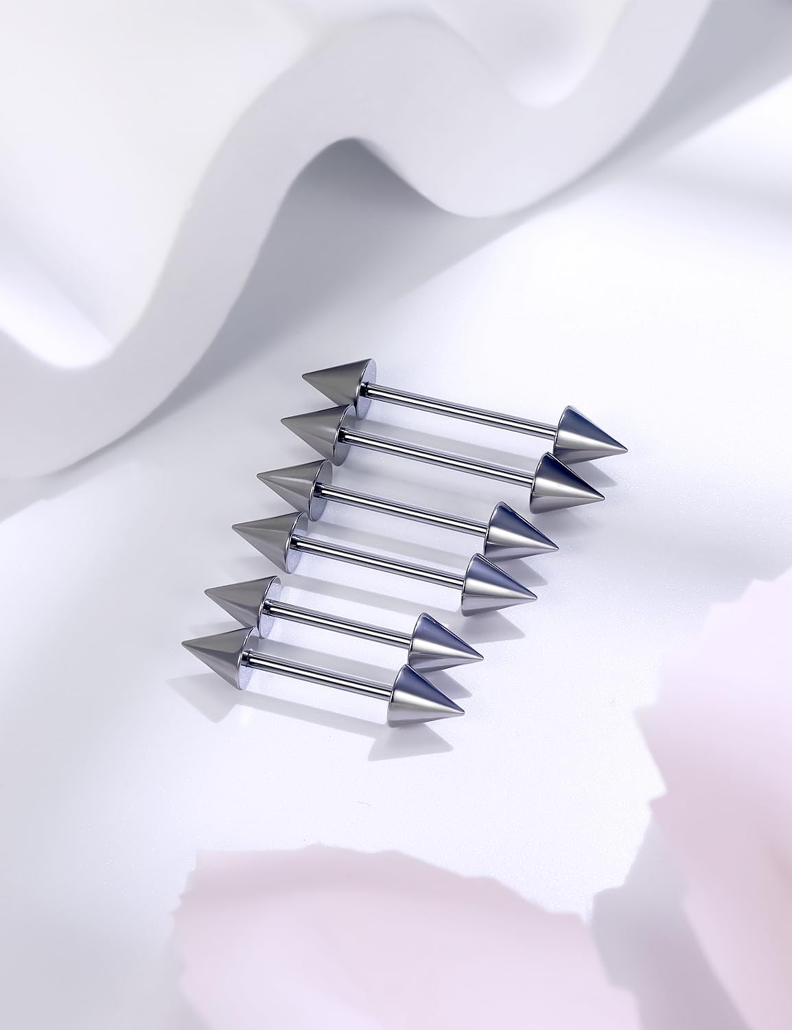 14G 16G ASTM F136 Titanium Nipple Piercing Jewelry Straight Barbell Spik G23 Implant Grade Solid Titanium Nipple Bars Piercing Rings Jewelry for Women Men 12mm 14mm 16mm - Image 6