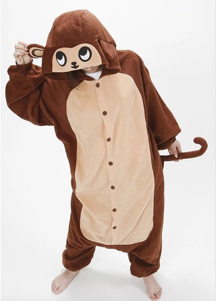 Amazon.com: Kacm Unisex Pajamas Conjoined Cosplay Monkey Animal Costume ...