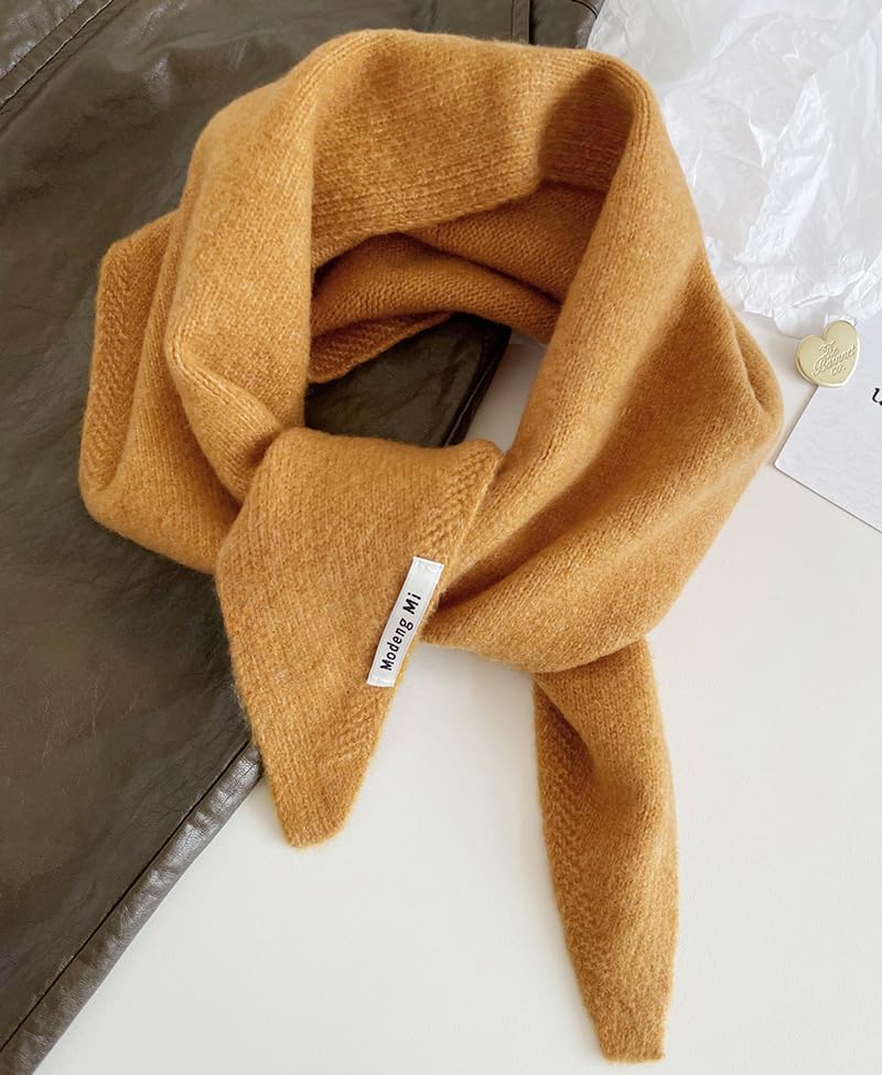 Knitted Triangle Scarf for Women Y2k Head Scarf Downtown Girl Aesthetic Accessories Streetwear Triangle Shawl - Image 4