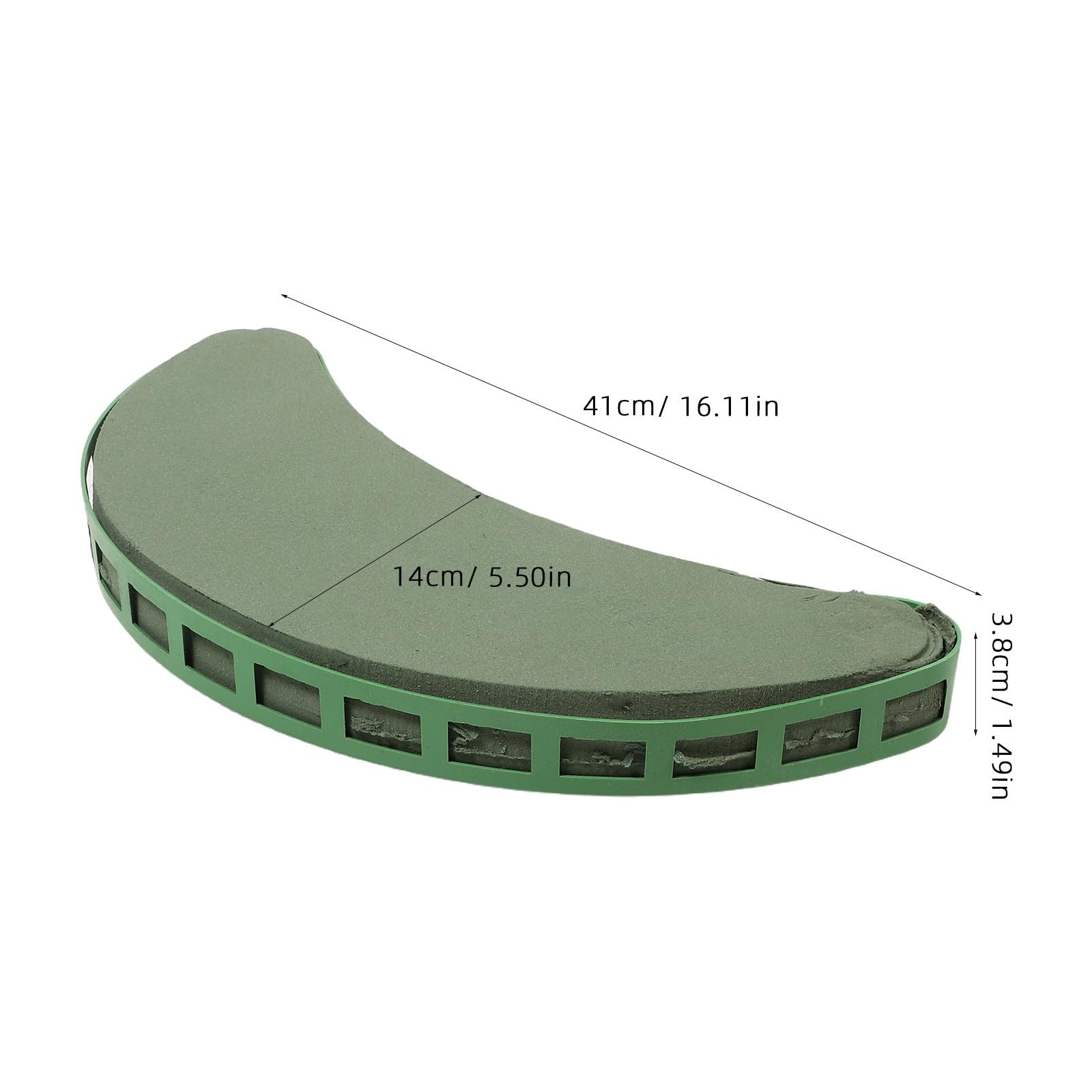 NUOBESTY 2 Paia Base per Composizioni Floreali a Mezzaluna in Schiuma e Pp Verde con Ventosa, Supporta Fiori Freschi e Bouquet Artificiali, Stabile per Decorazioni Nuziali e Centrotavola