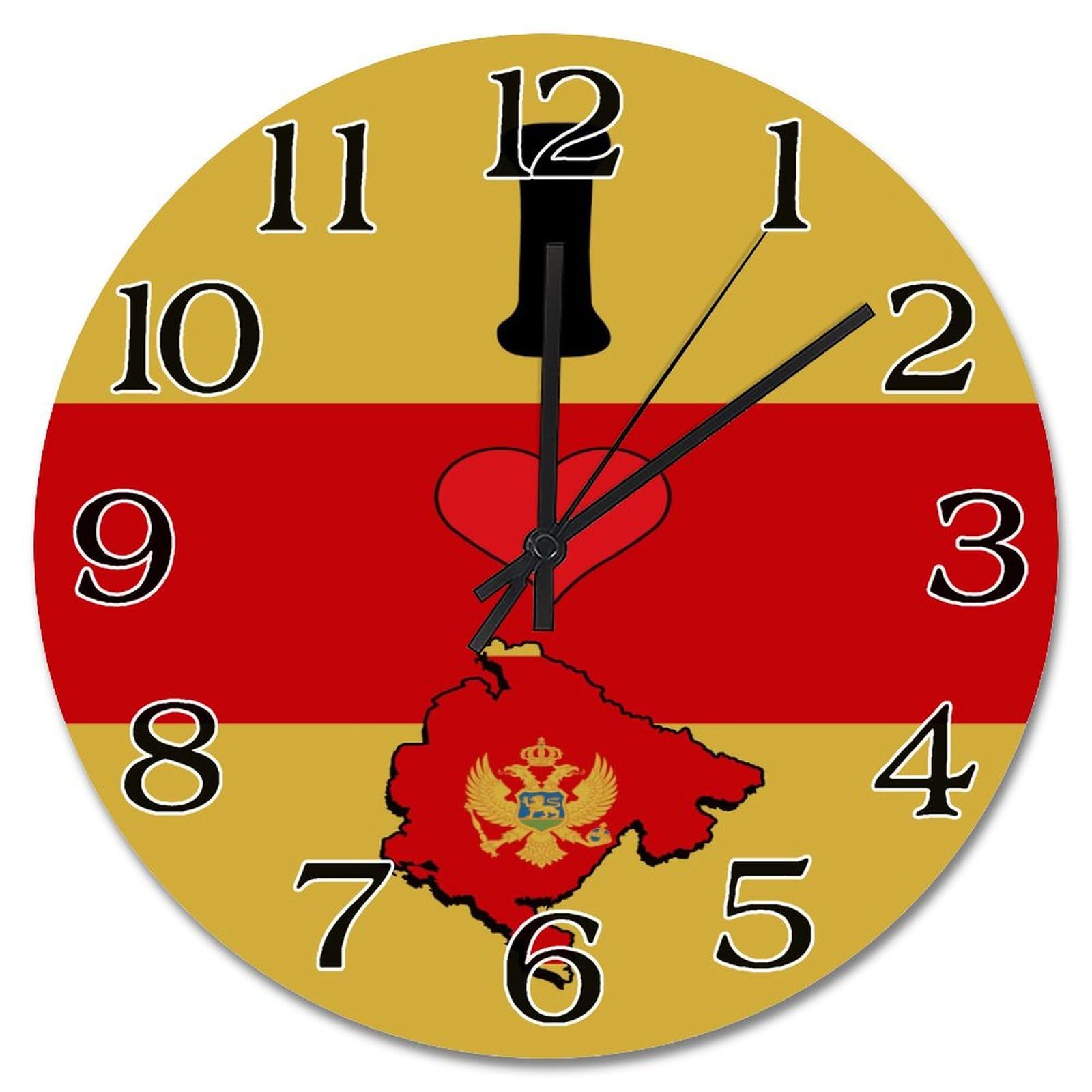Horloge murale vintage Monténégro, cadeau idéal ami étranger
