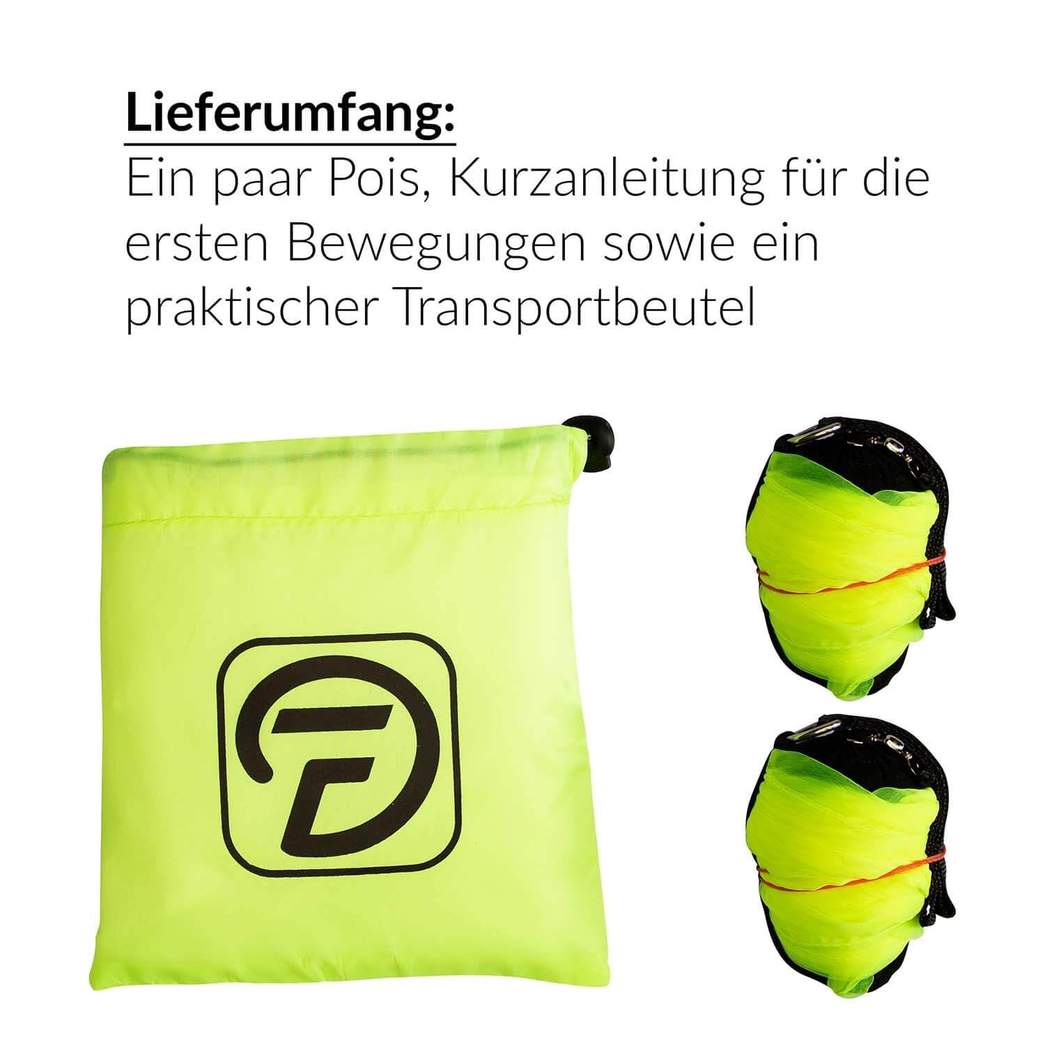 Diabolo Freizeitsport Lampa UV Poi w kolorze żółtym - Angel Wings Spinning Pois. Spiralna Pois, Soft Pois dla początkujących i profesjonalistów
