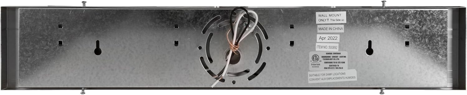 Design House Vanity Lighting, Steel Construction, 4 Vanity Lights, Dimmable, Uses four 60W Bulbs, Polished Chrome, 24.0 In. W x 4.3 In. H x 2.0 In. D, 500892