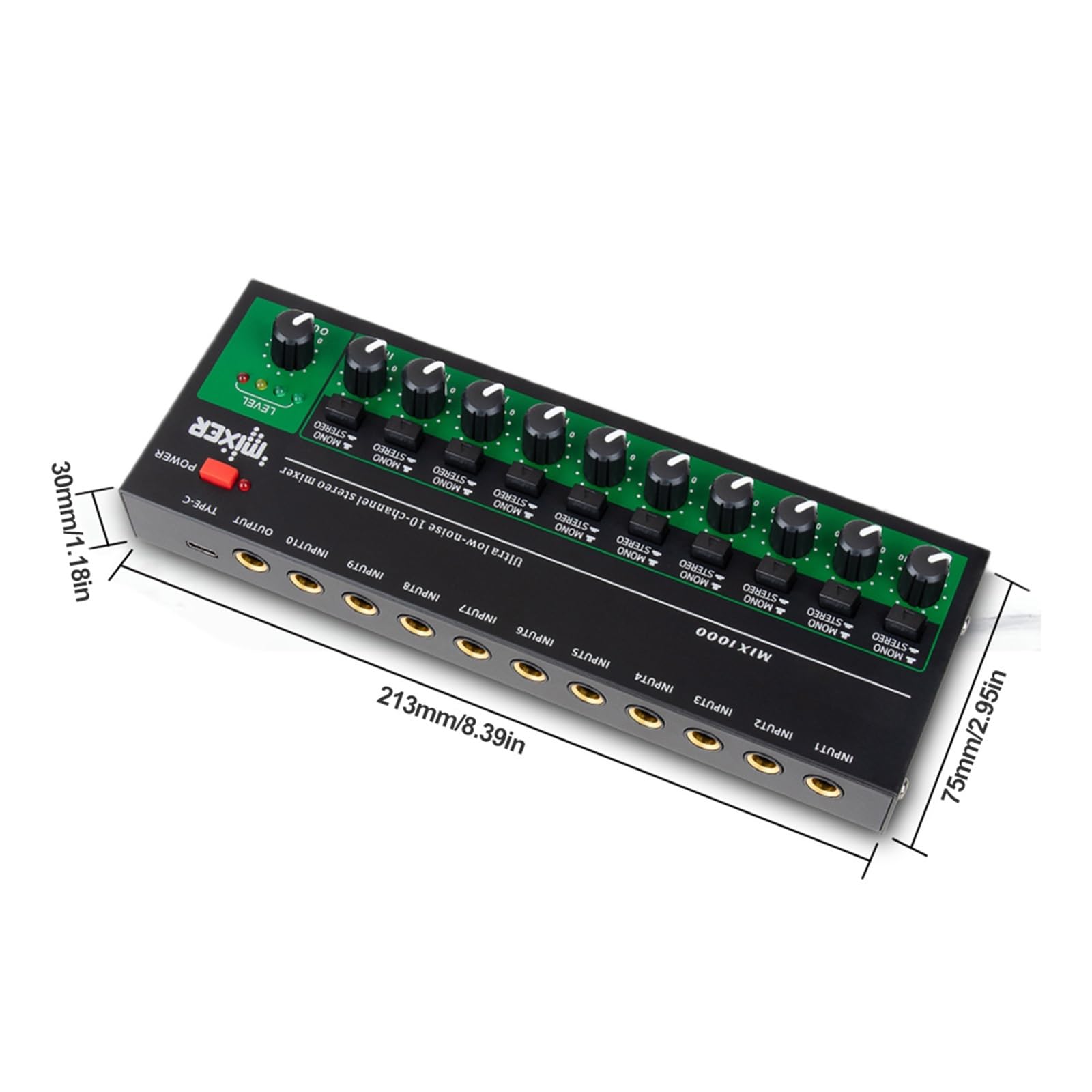 Mikser audio, 10-kanałowy mikser Ultra Low Noise Line Mini dźwięku USB 5V Studio miksery wzmacniacz sygnału do mikrofonów Do studia karaoke